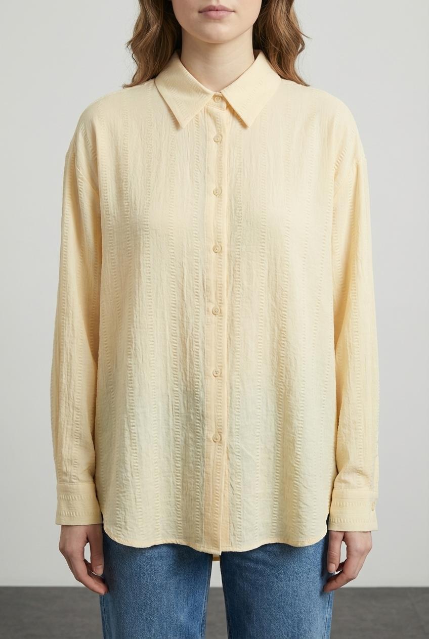 Quzu Uzun Kollu Gömlek Sarı