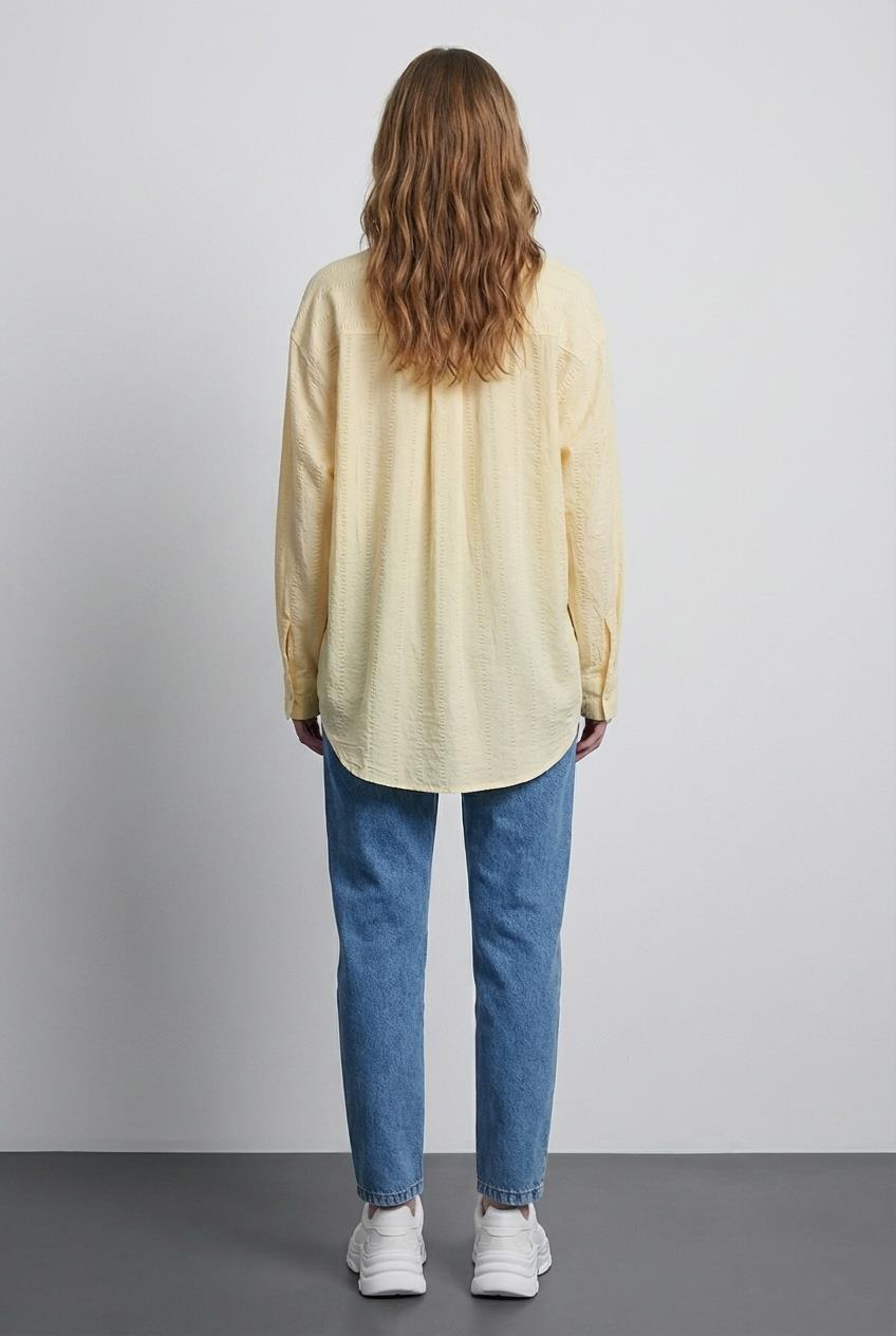 Quzu Uzun Kollu Gömlek Sarı