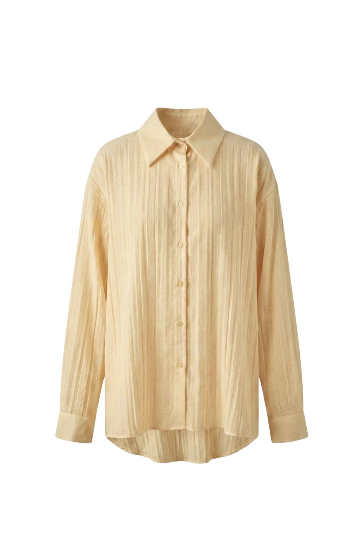 Quzu Uzun Kollu Oversize Gömlek Sarı