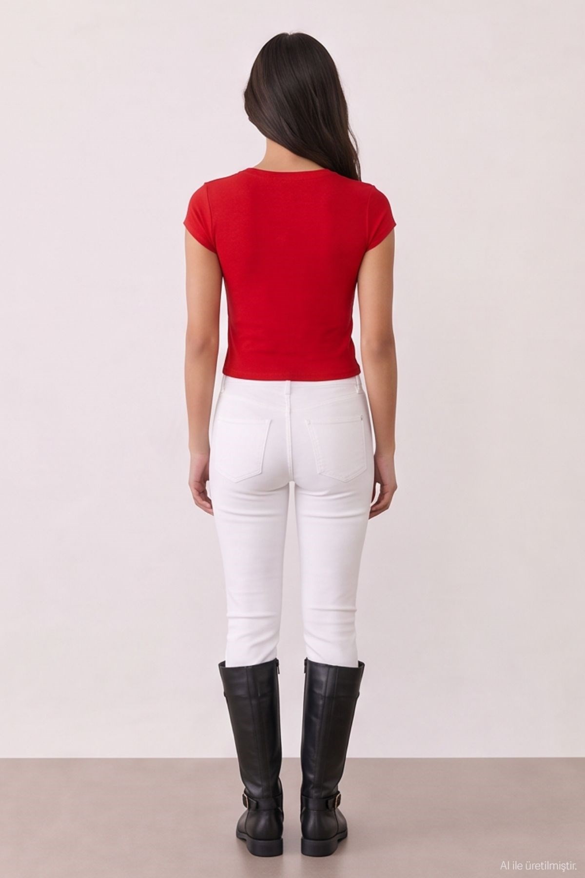 Quzu V Yaka T-shirt Kırmızı
