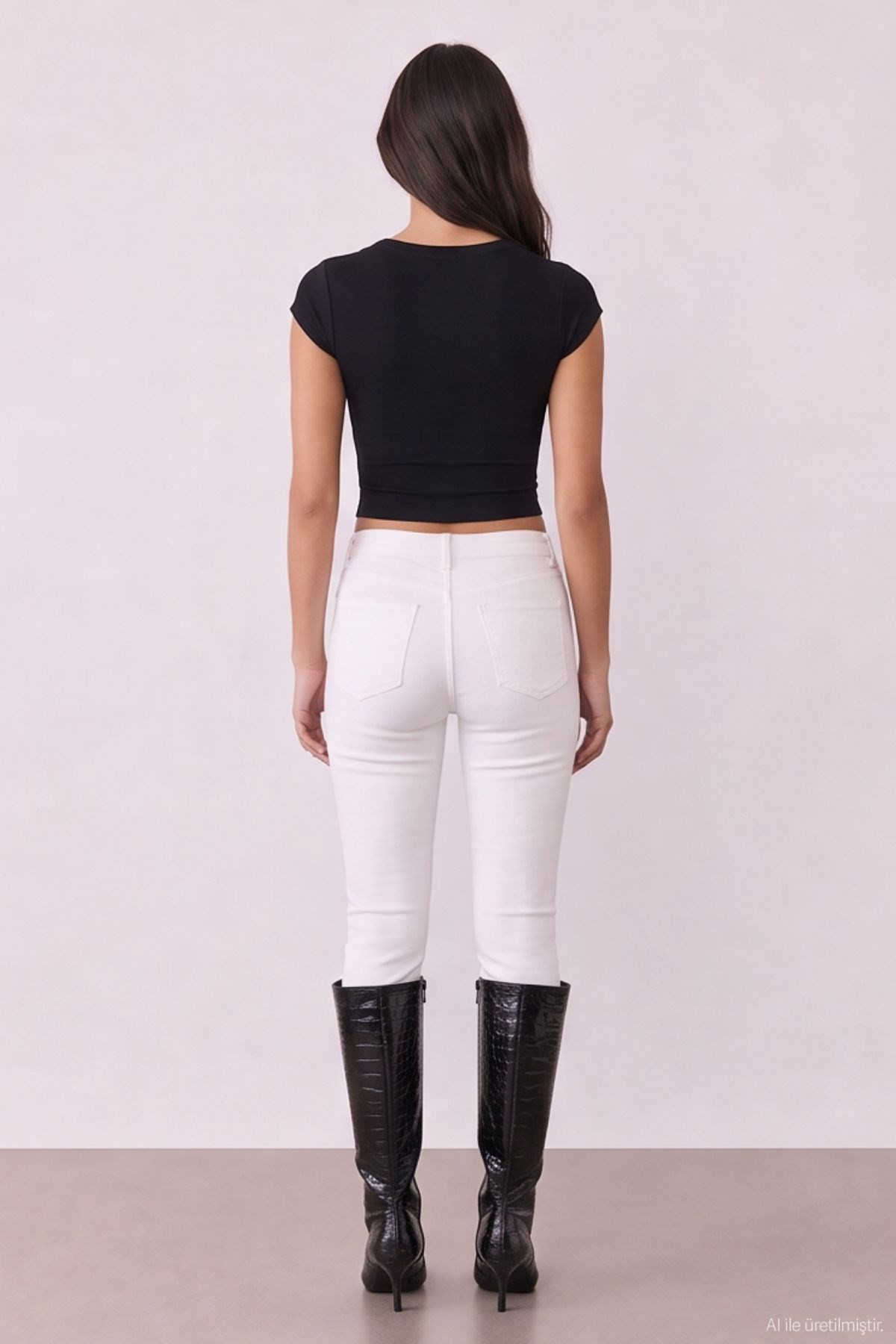 Quzu V Yaka T-shirt Siyah