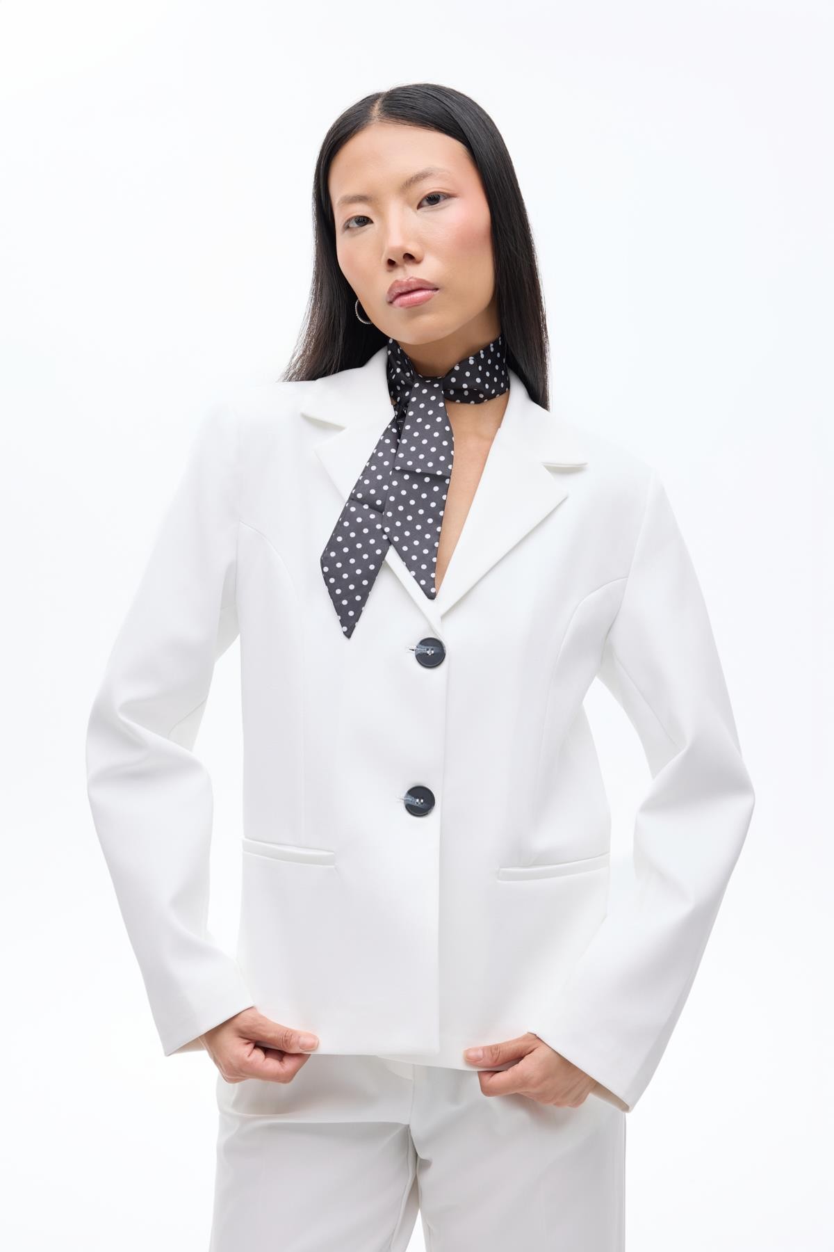 Quzu Vatkalı Ceket Ekru