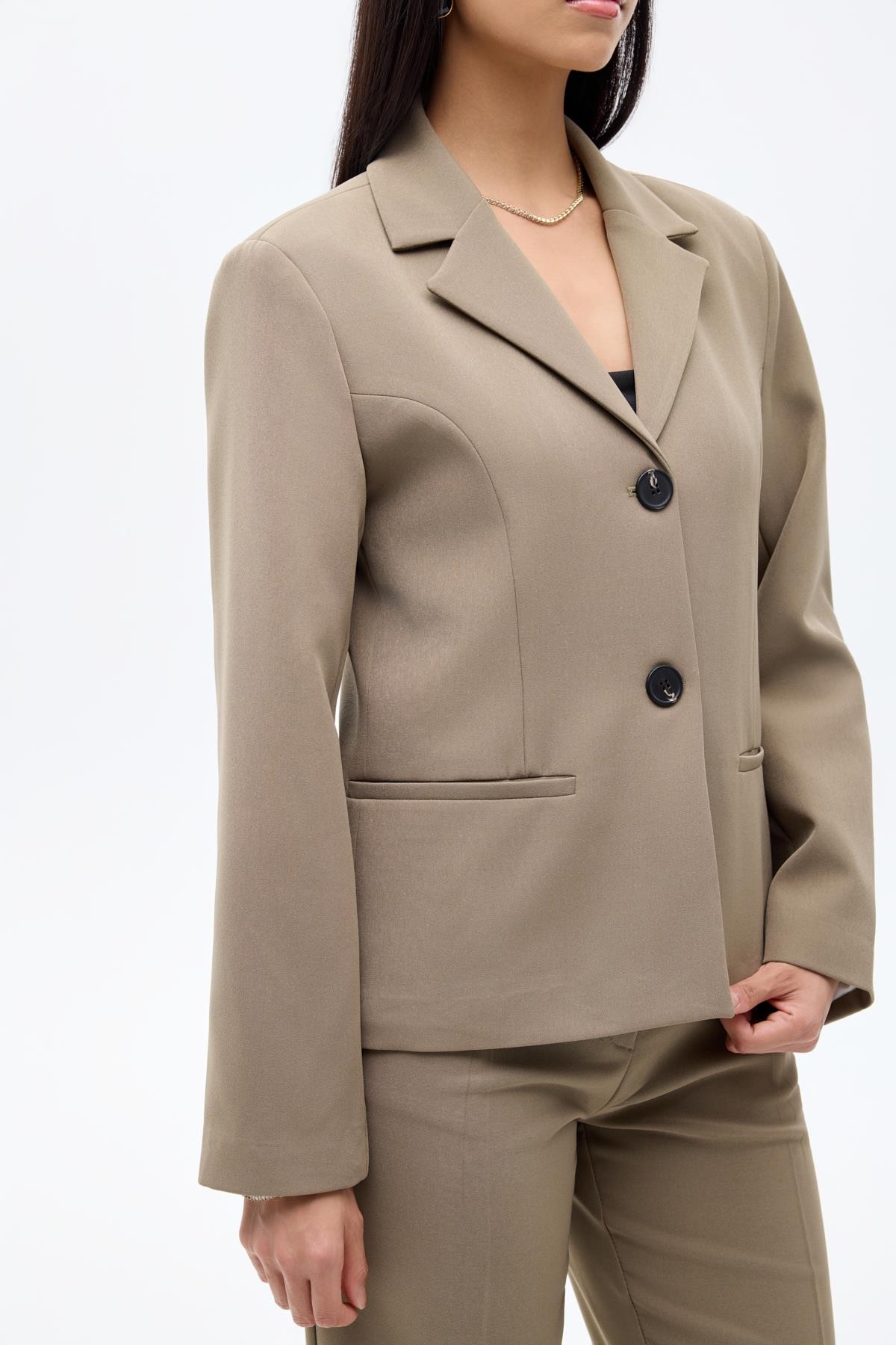 Quzu Vatkalı Ceket Haki