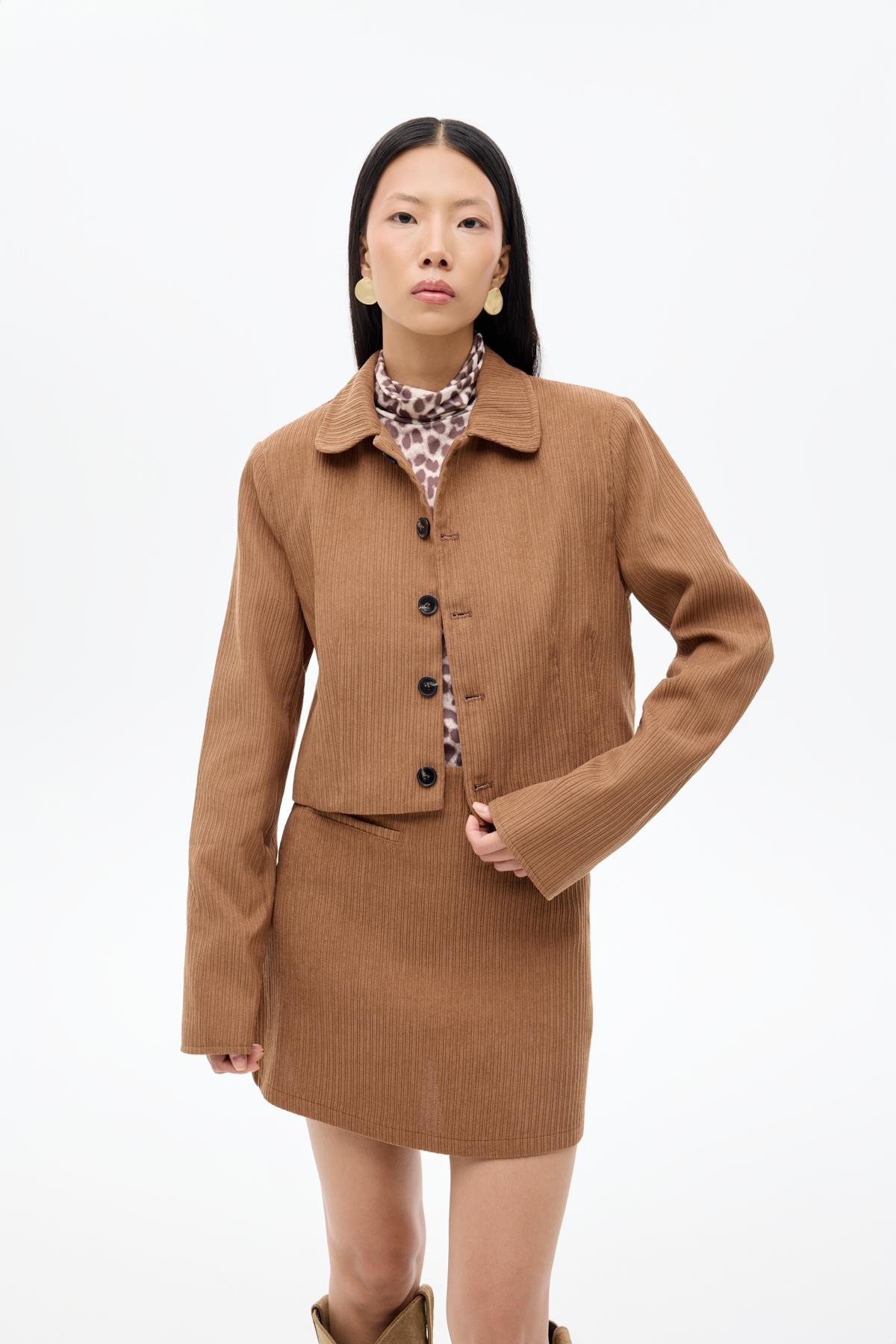 Quzu Vatkalı Ceket Kahve