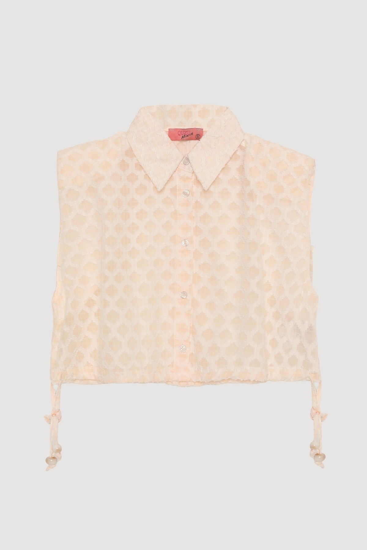 Quzu Vatkalı Crop Gömlek Ekru