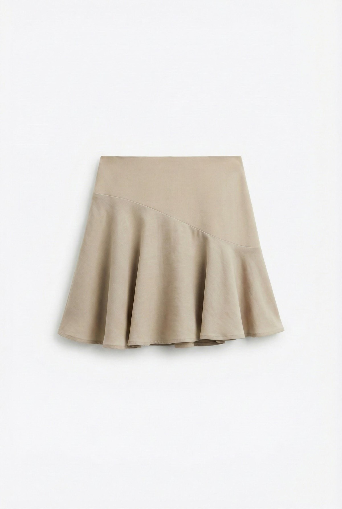 Quzu Volanlı Asimetrik Mini Etek Taş