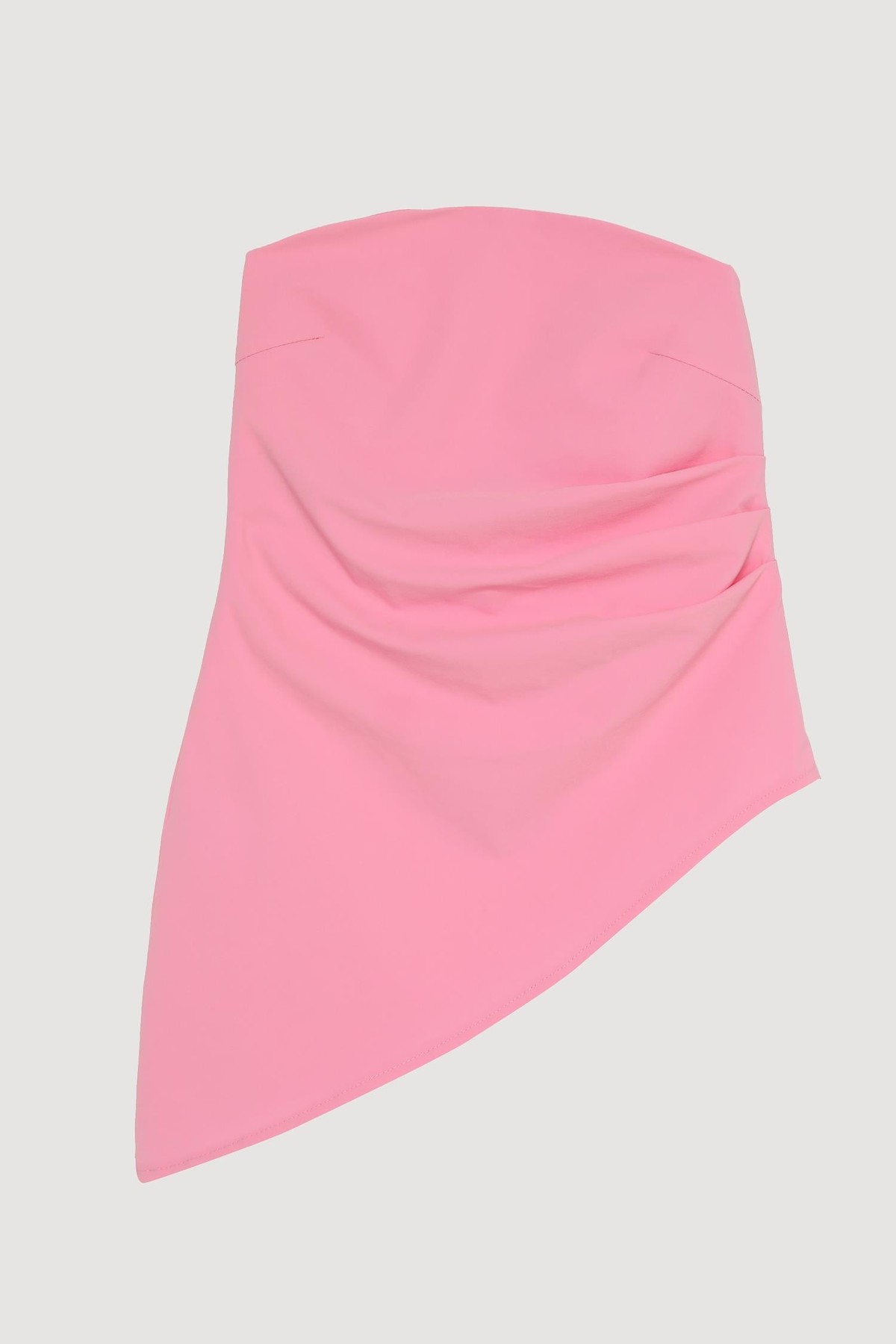 Quzu Volanlı Straplez Bluz Pembe