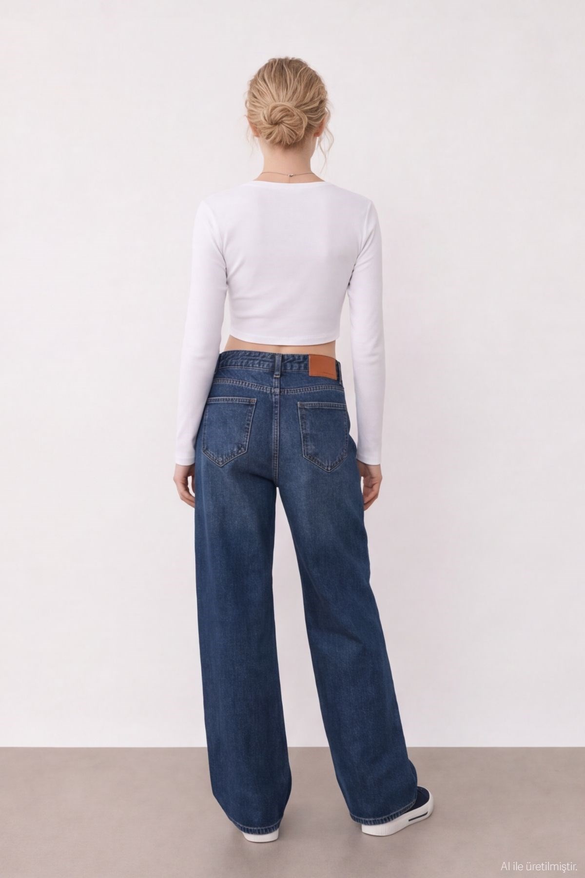 Quzu Wide Leg Jean Lacivert