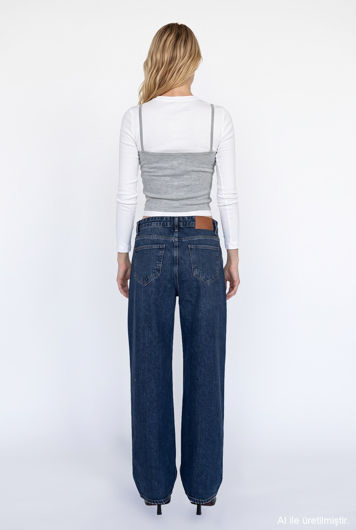 Quzu Wide Leg Jean Lacivert