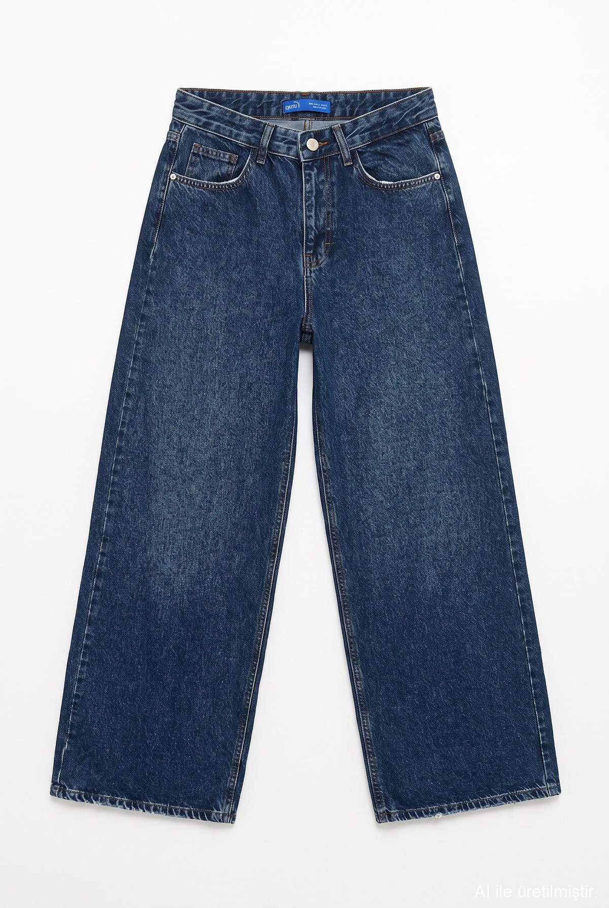 Quzu Wide Leg Jean Lacivert