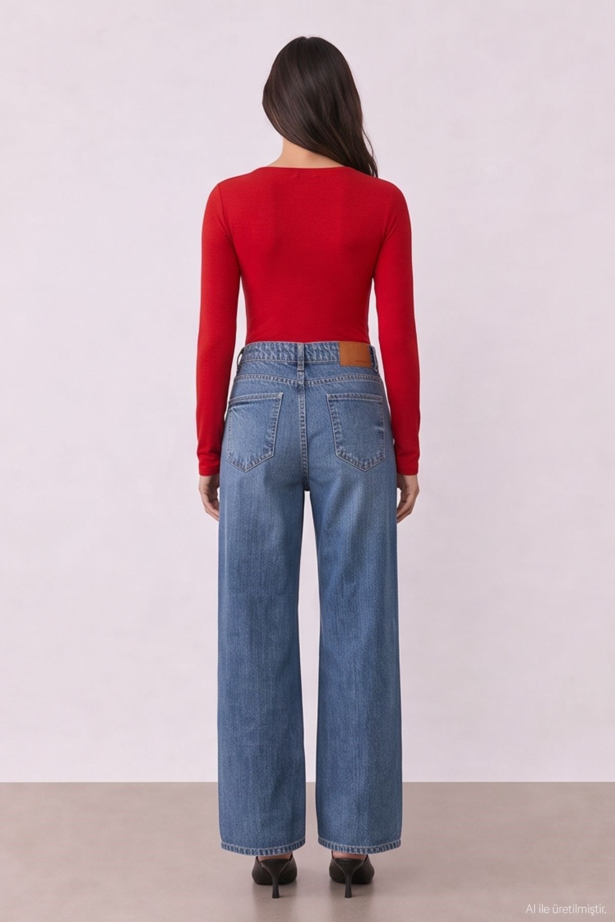 Quzu Wide Leg Jean Mavi