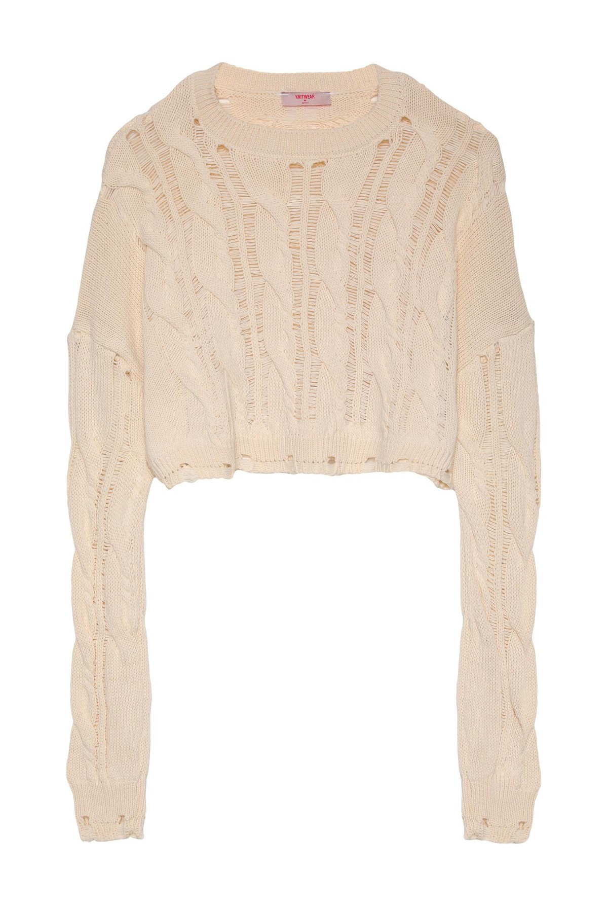 Quzu Yırtık Detaylı Triko Krem