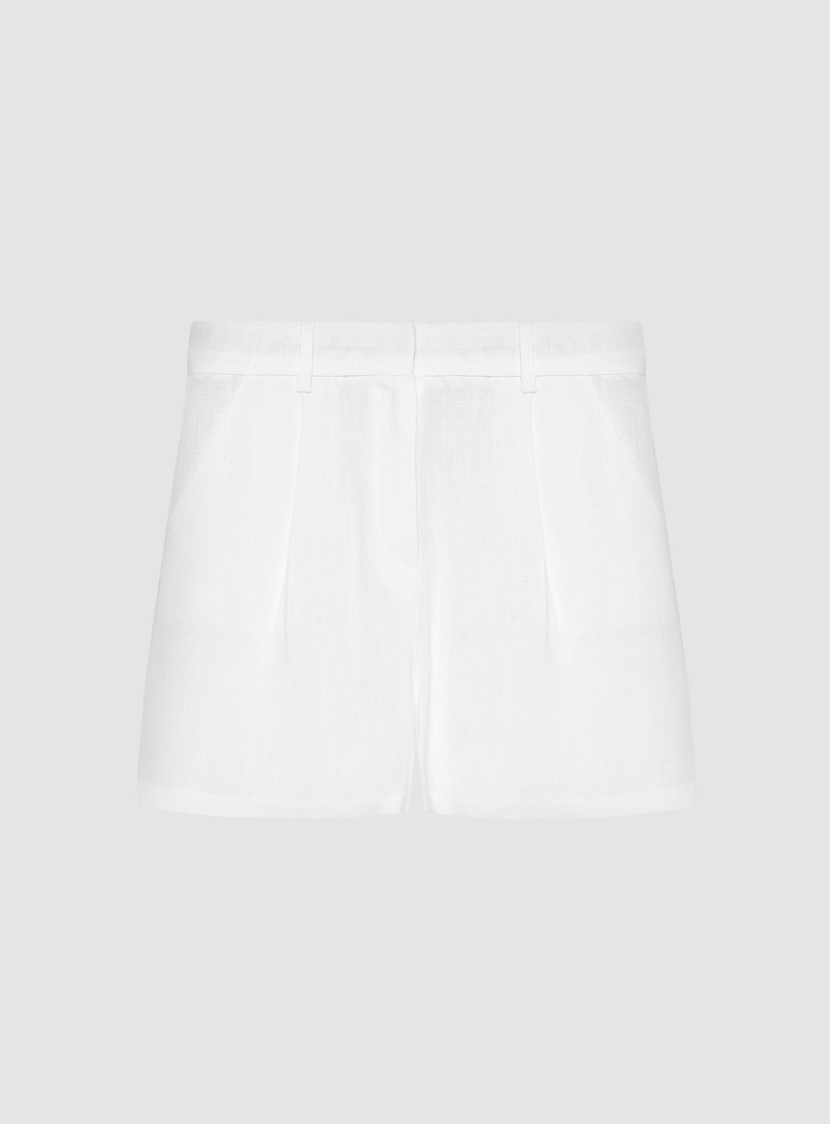 Quzu Yüksek Bel Şort Beyaz