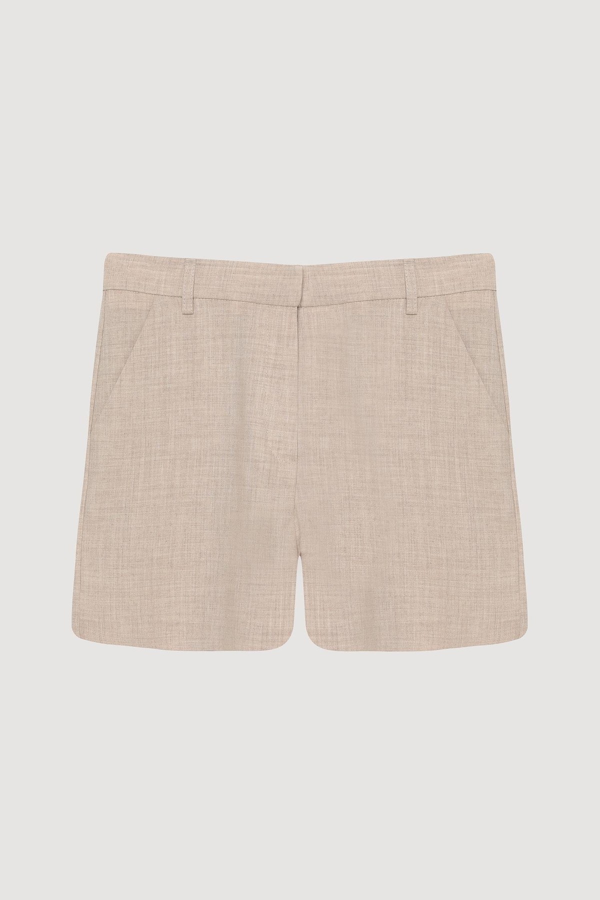 Quzu Yüksek Bel Şort Natur