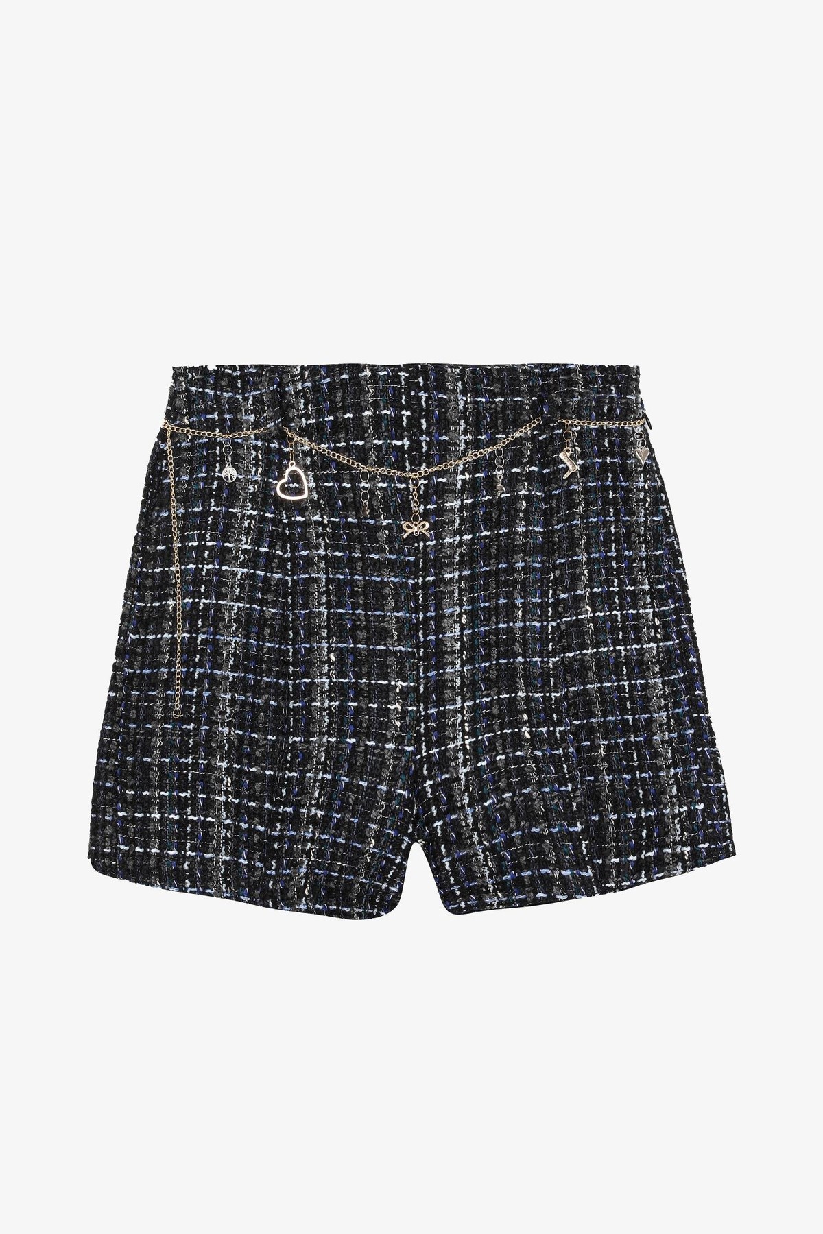 Quzu Zincir Detaylı Şort Lacivert