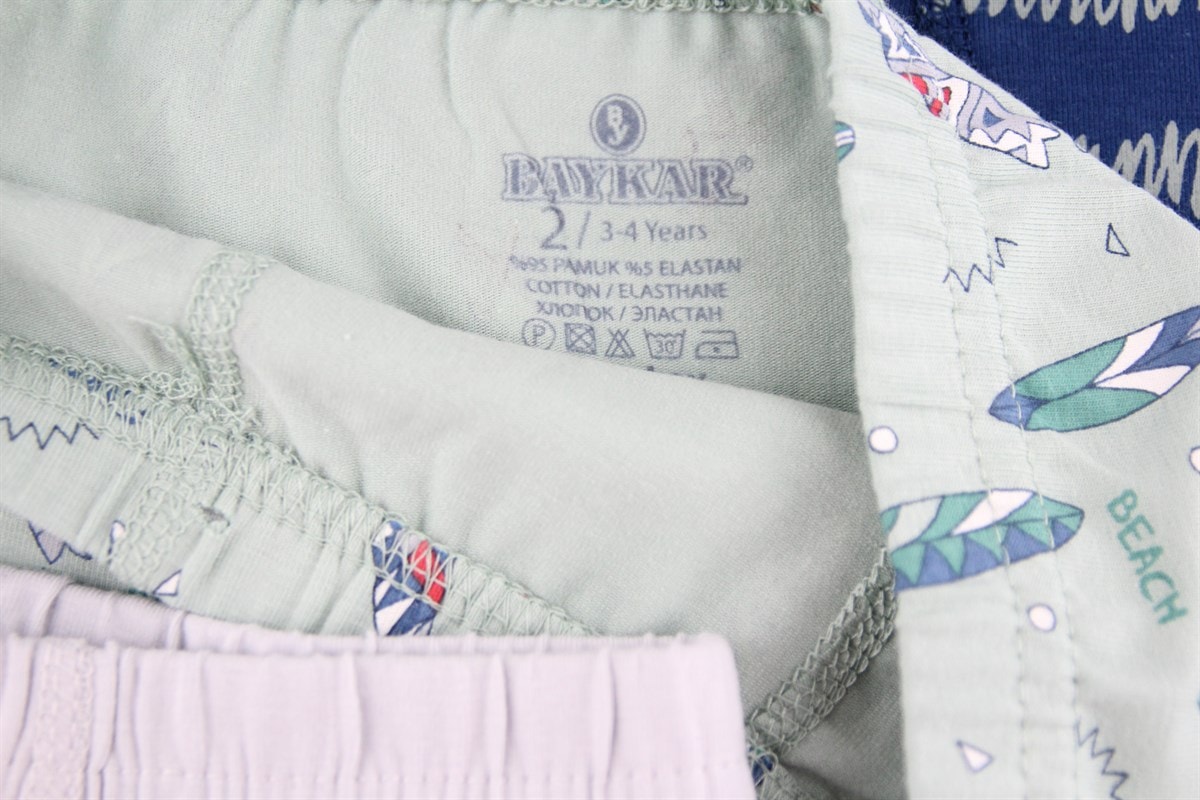 Baykar Erkek Çocuk Baskılı Boxer 3'lü Paket 3356 Gri