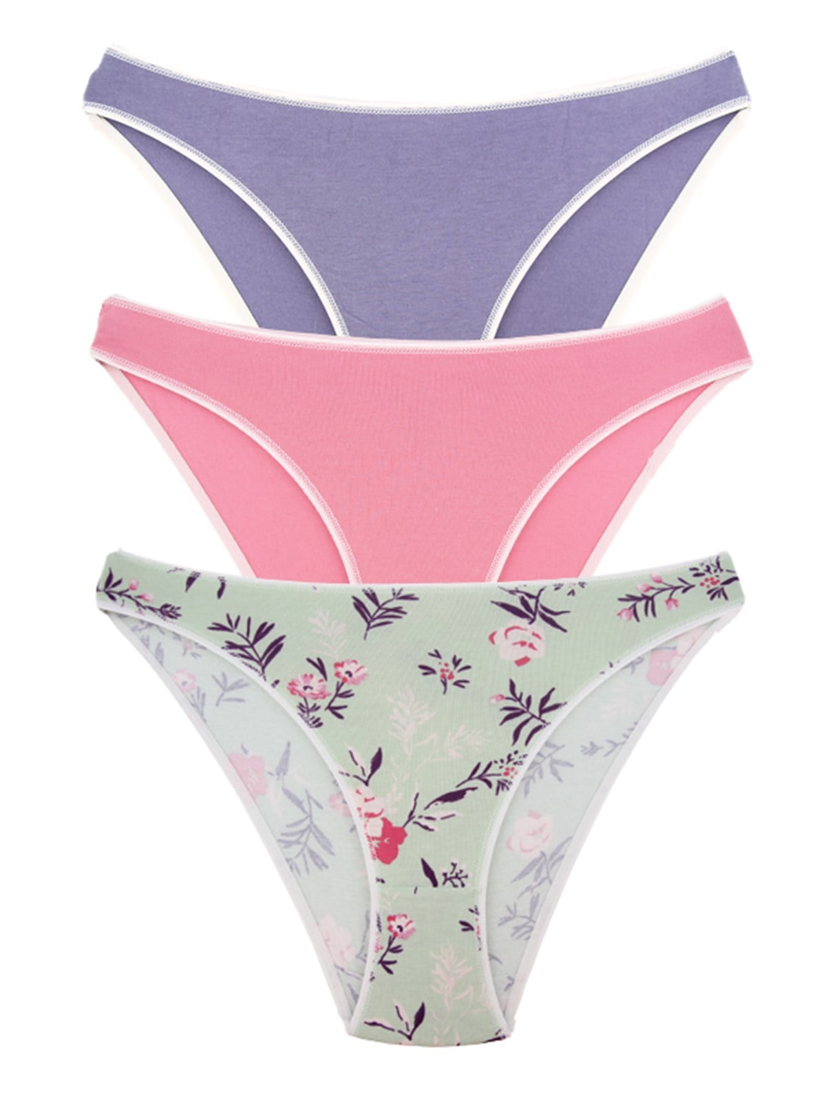 Baykar Kadın Bikini Külot 3Lü Paket  8808-95 Renkli2