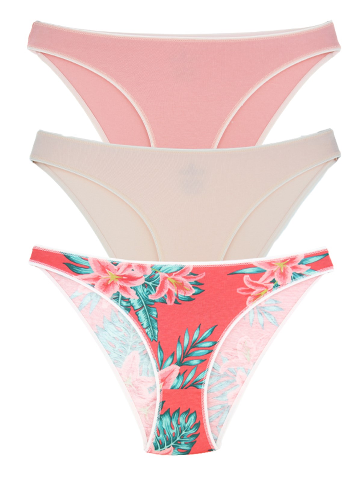 Baykar Kadın Bikini Külot 3Lü Paket  8808-95 Renkli3