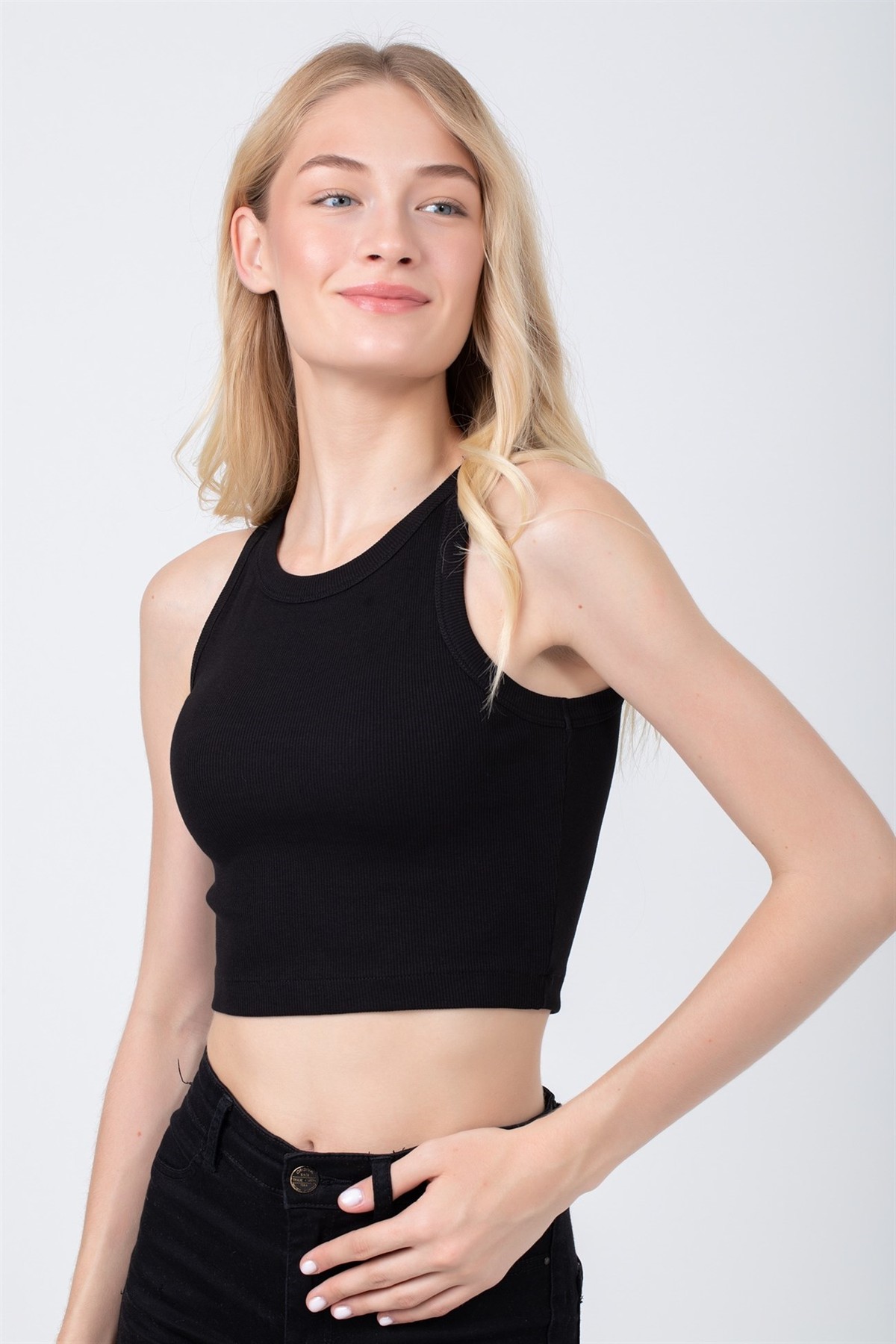 Baykar Kadın  Kaşkorse Crop Büstiyer Atlet 6105 Siyah