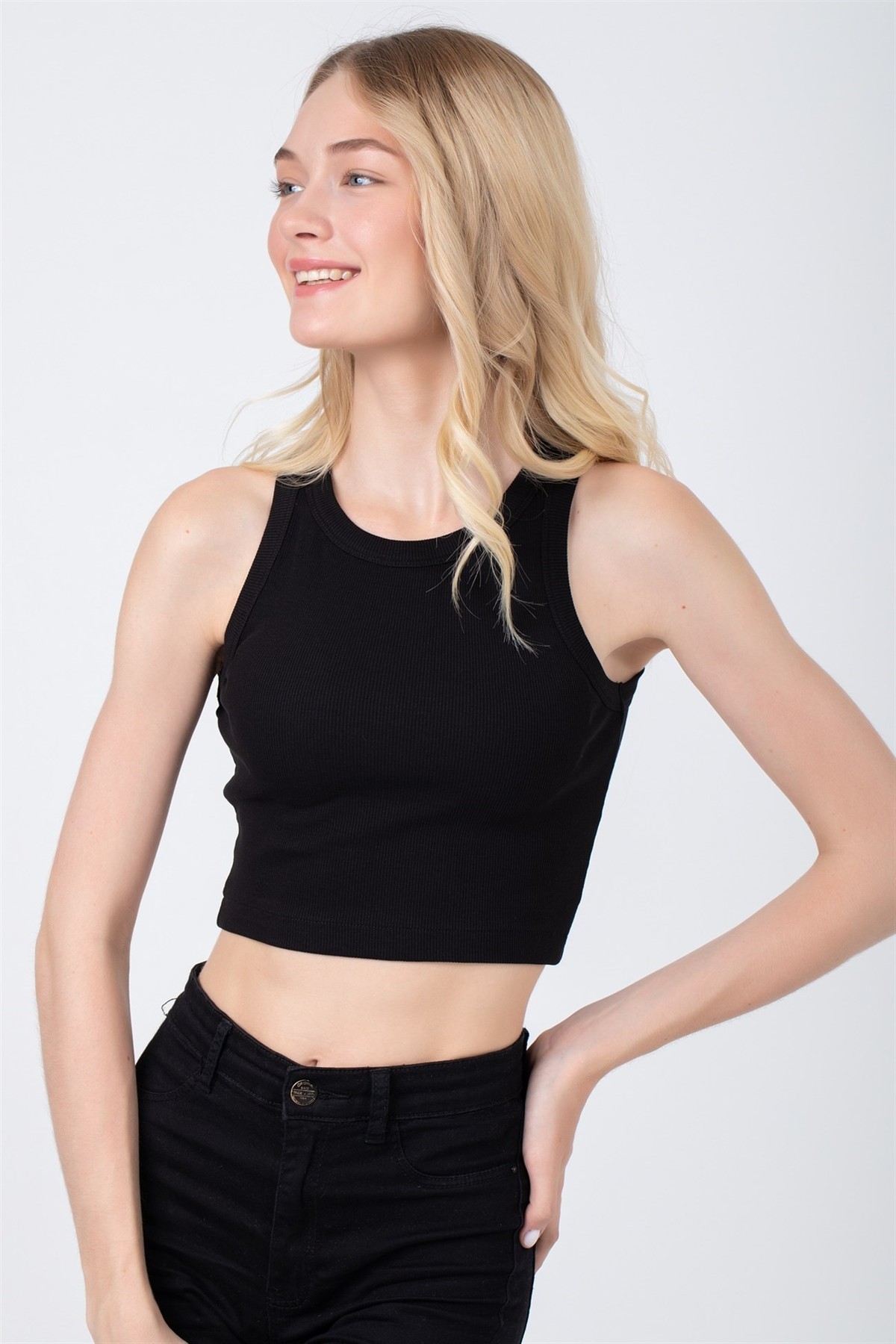 Baykar Kadın  Kaşkorse Crop Büstiyer Atlet 6105 Siyah