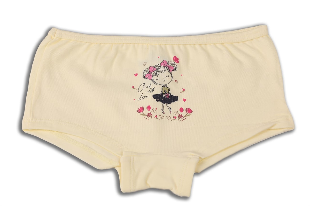 Baykar Kız Çocuk İnce Askılı Atlet Boxer İç Çamaşırı Takımı 4993 Sarı
