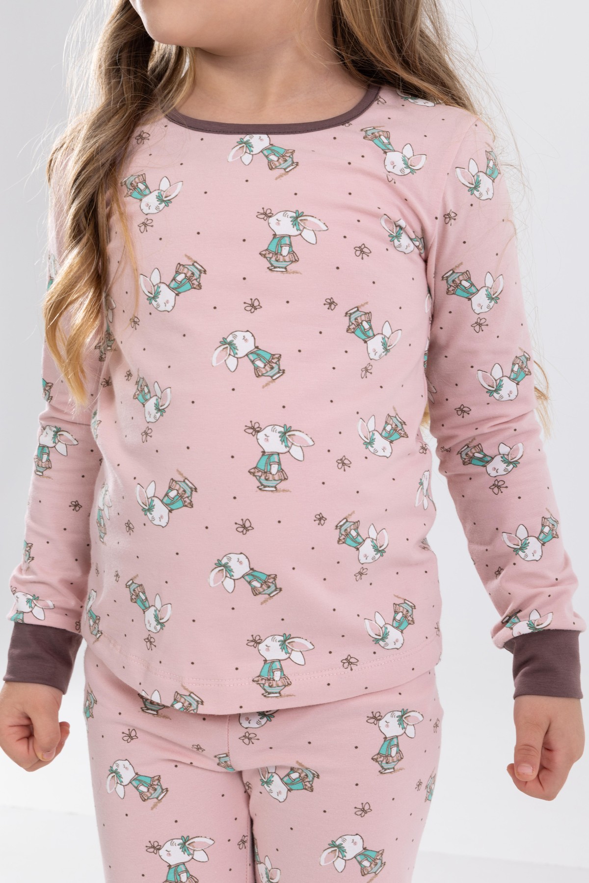 Baykar Kız Çocuk Uzun Kollu Pijama Takımı 9198 Gül kurusu