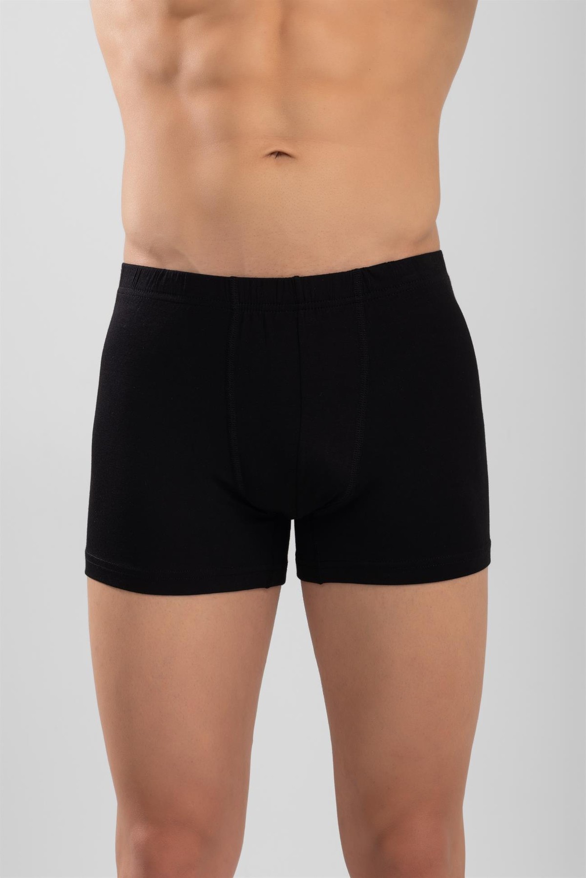Erkek Bamboo Likralı Düz Boxer Siyah