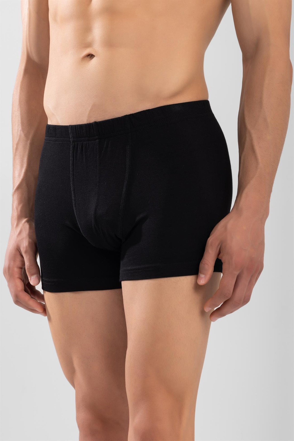 Erkek Bamboo Likralı Düz Boxer Siyah