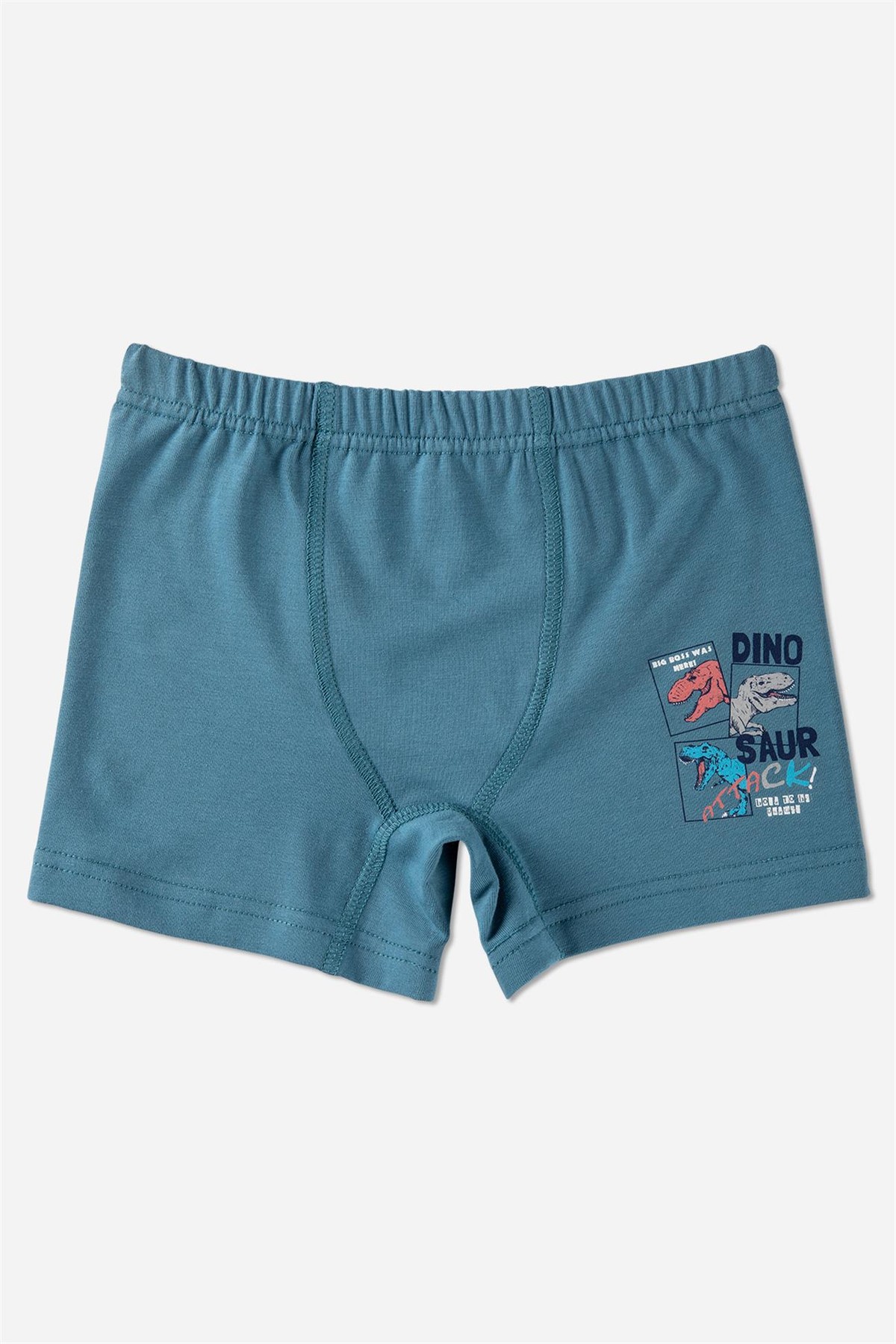 Erkek Çocuk Pamuklu  Baskılı Atlet Boxer Takım 2810 Mavi