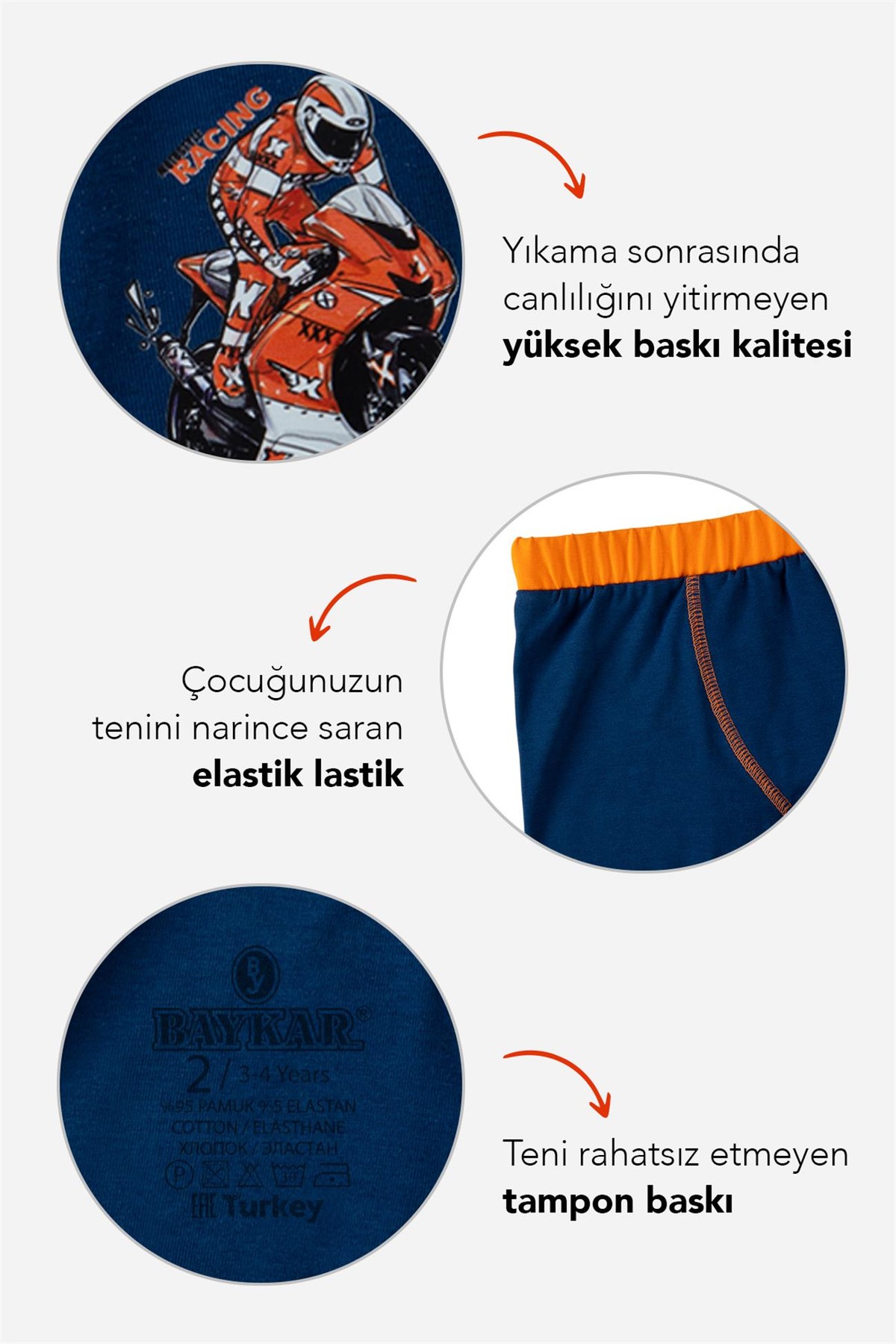 Erkek Çocuk Pamuklu Baskılı Rahat Kesim Likralı Boxer 3'Lü Paket Renkli