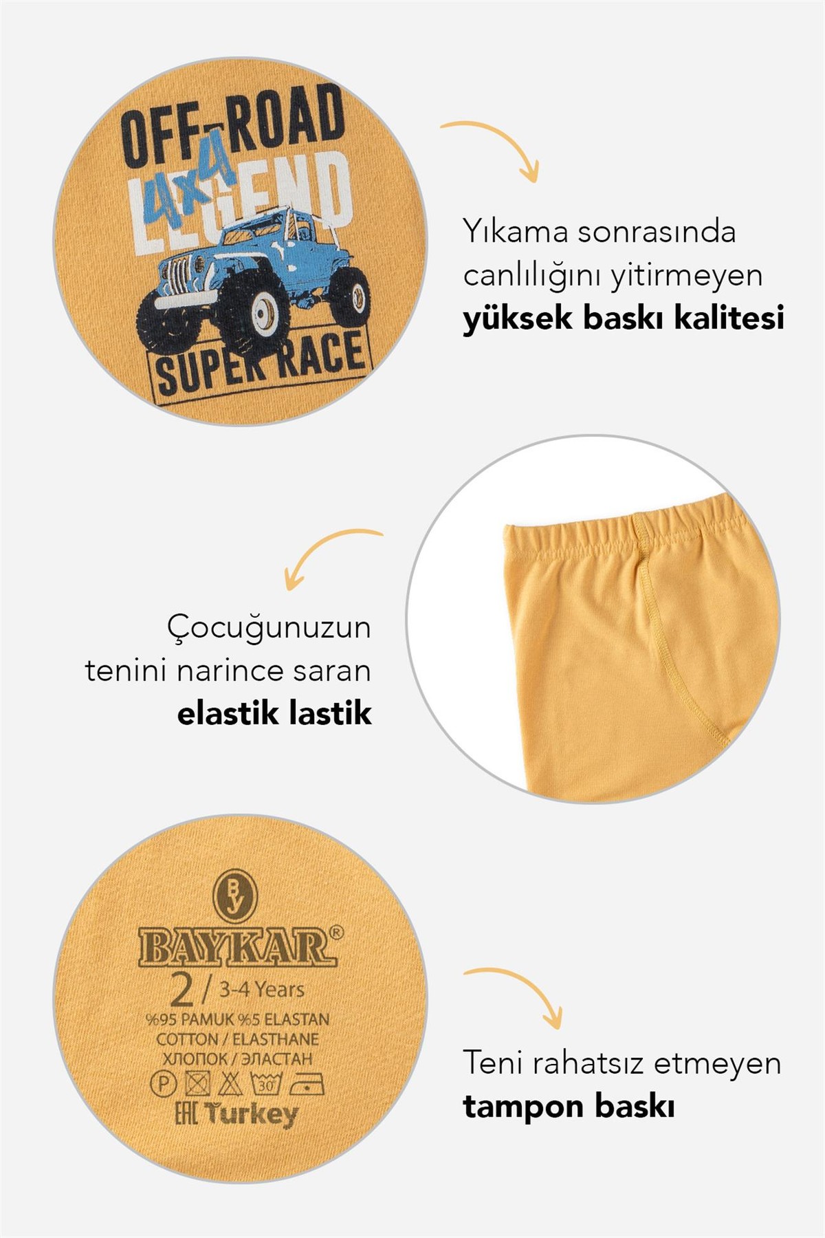 Erkek Çocuk Pamuklu Baskılı Rahat Kesim Likralı Boxer 3'lü Paket 3374 Renkli