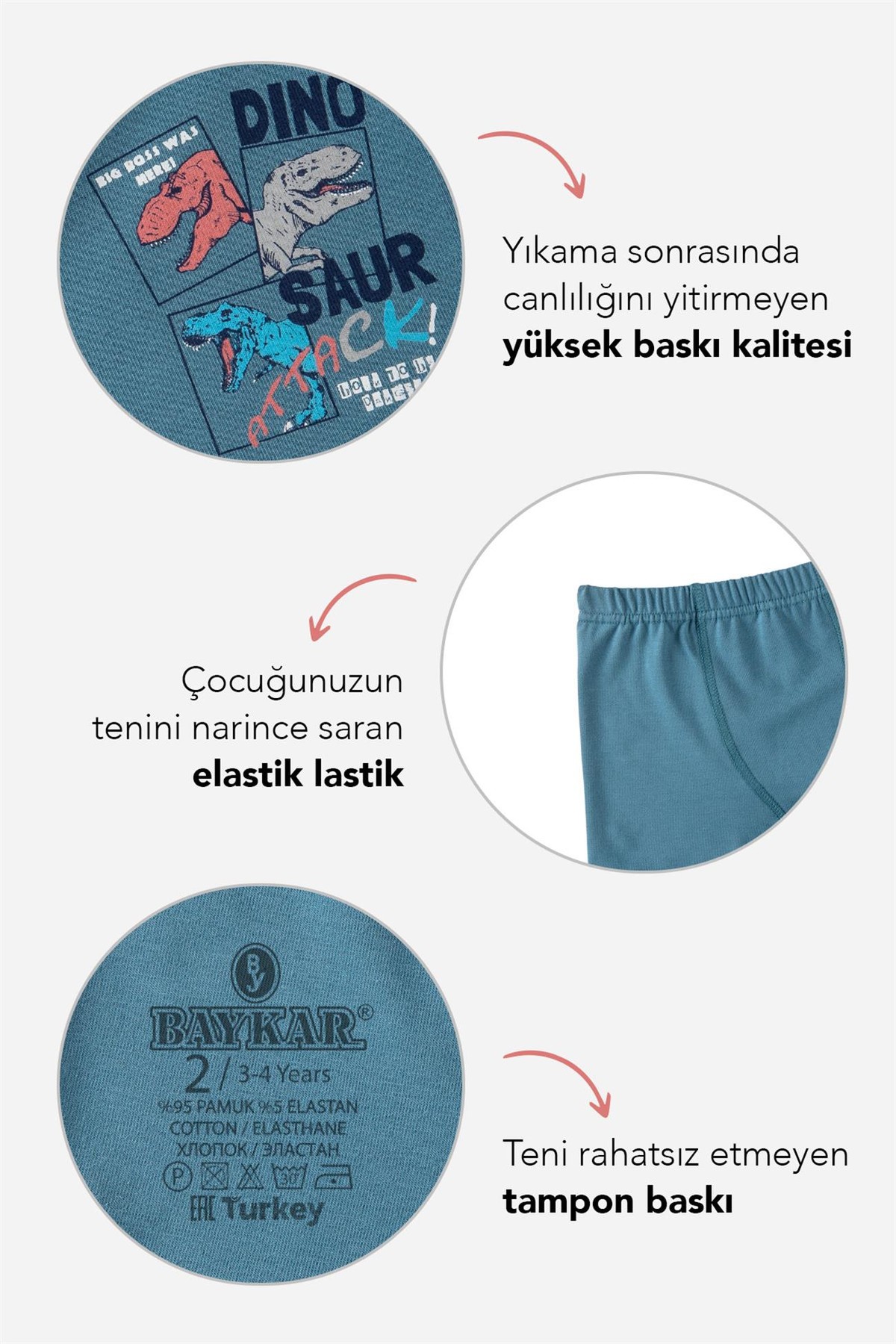 Erkek Çocuk Pamuklu Baskılı Rahat Kesim Likralı Boxer 3'lü Paket 3388 Renkli