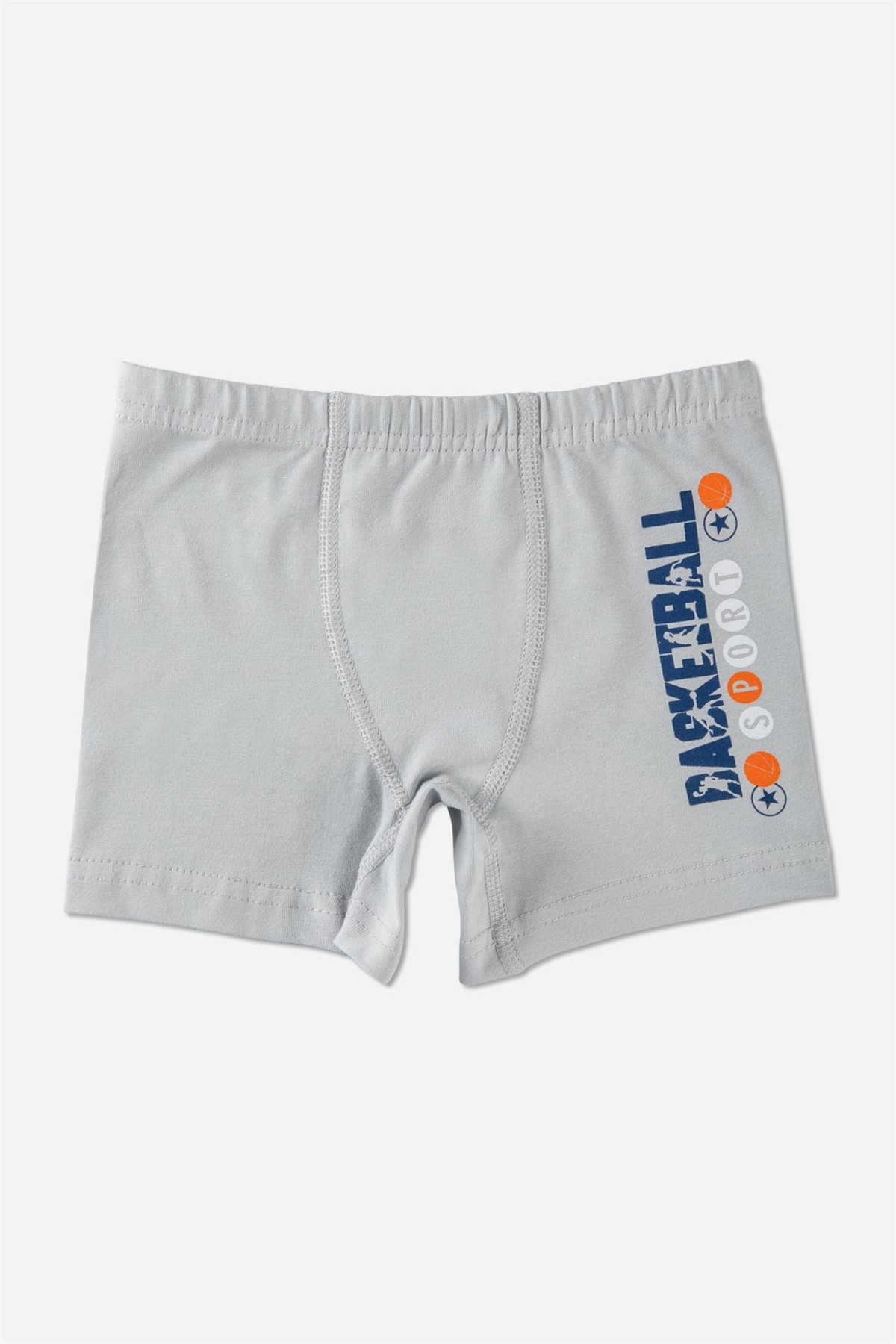Erkek Çocuk Pamuklu Baskılı Rahat Kesim Boxer 3'lü Paket Gri