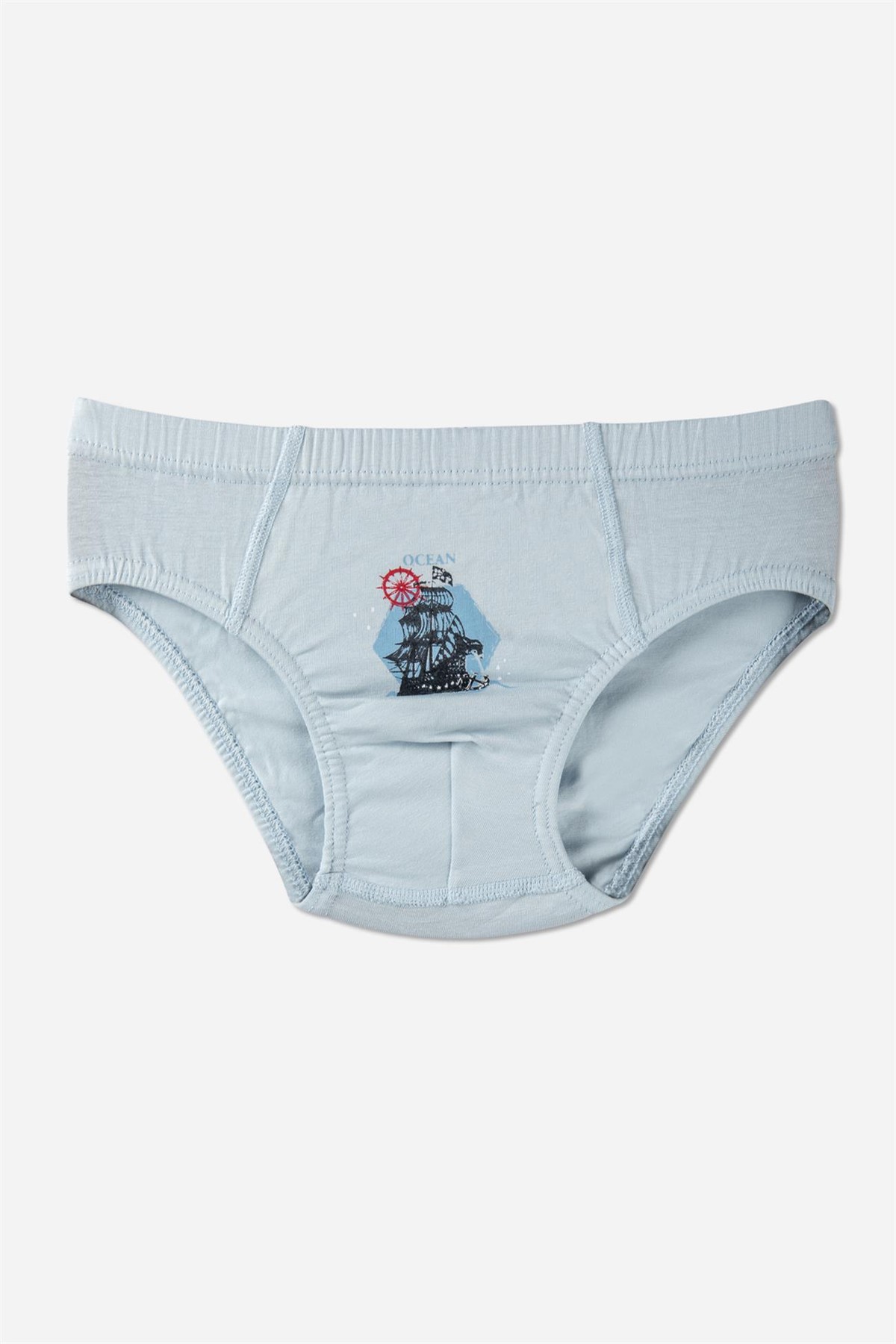 Erkek Çocuk Pamuklu Baskılı Slip Külot 3'lü Paket Beyaz