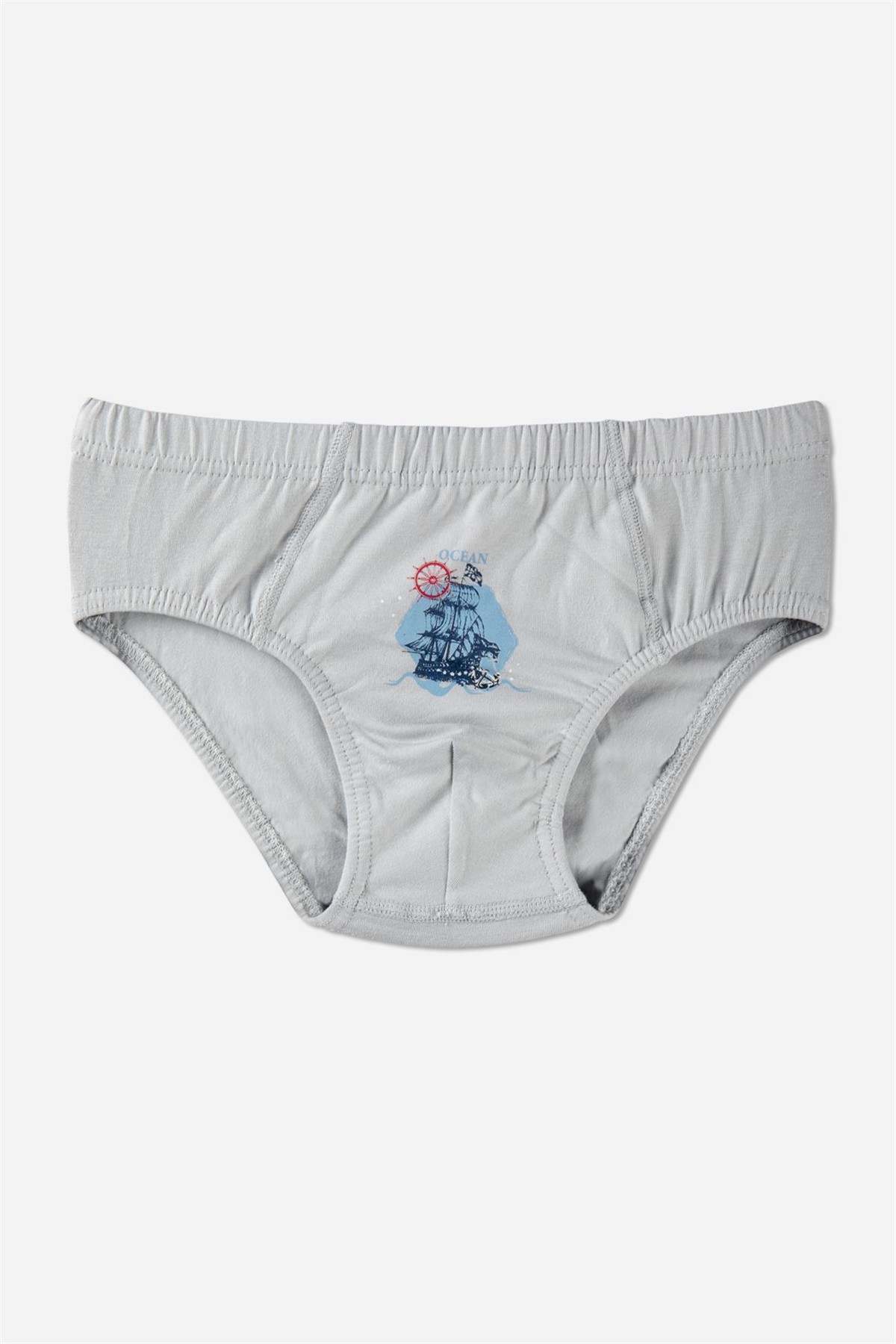 Erkek Çocuk Pamuklu Baskılı Slip Külot 3'lü Paket Beyaz