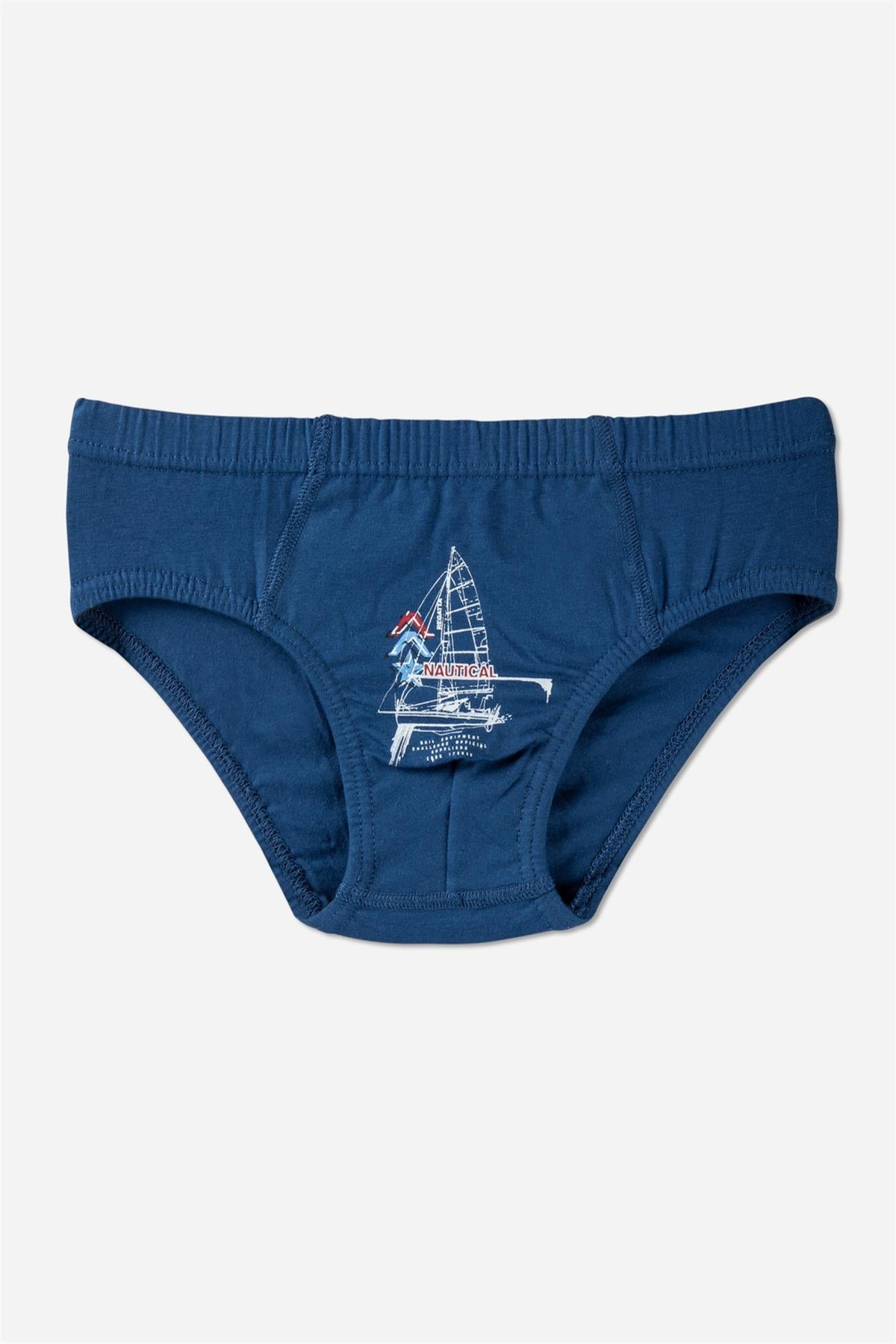 Erkek Çocuk Pamuklu Baskılı Slip Külot 3'lü Paket Beyaz