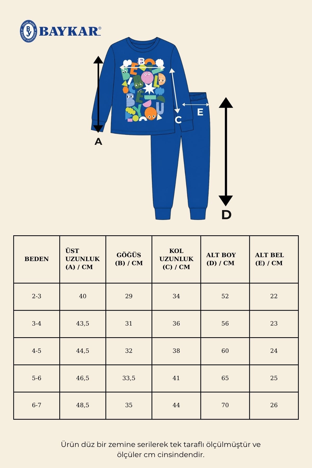 Erkek Çocuk Pamuklu Bisiklet Yaka Harf Baskılı Uzun Kollu Pijama Takımı 9659 Mavi