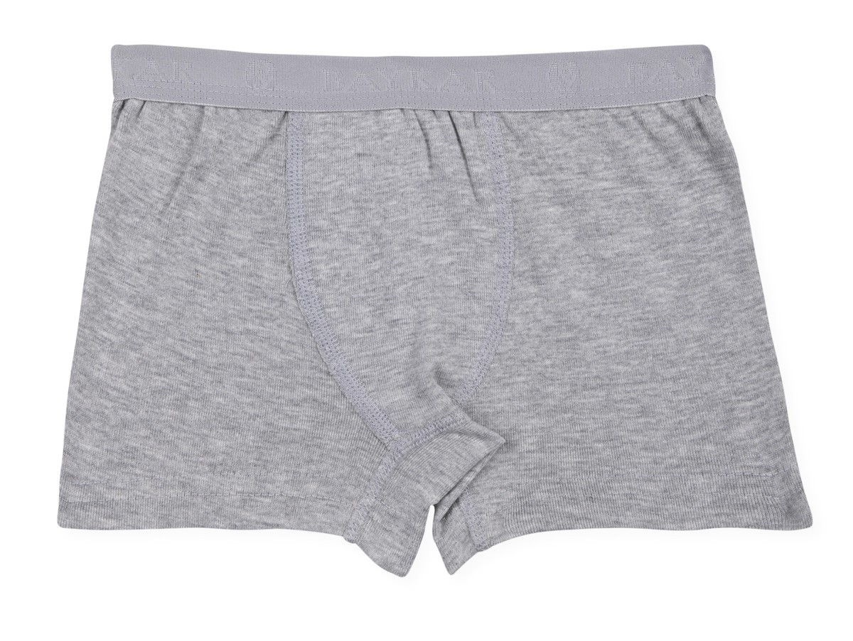 Erkek Çocuk Pamuklu Düz Klasik Rahat Kesim Boxer 2'li Paket 3310 Gri Melanj