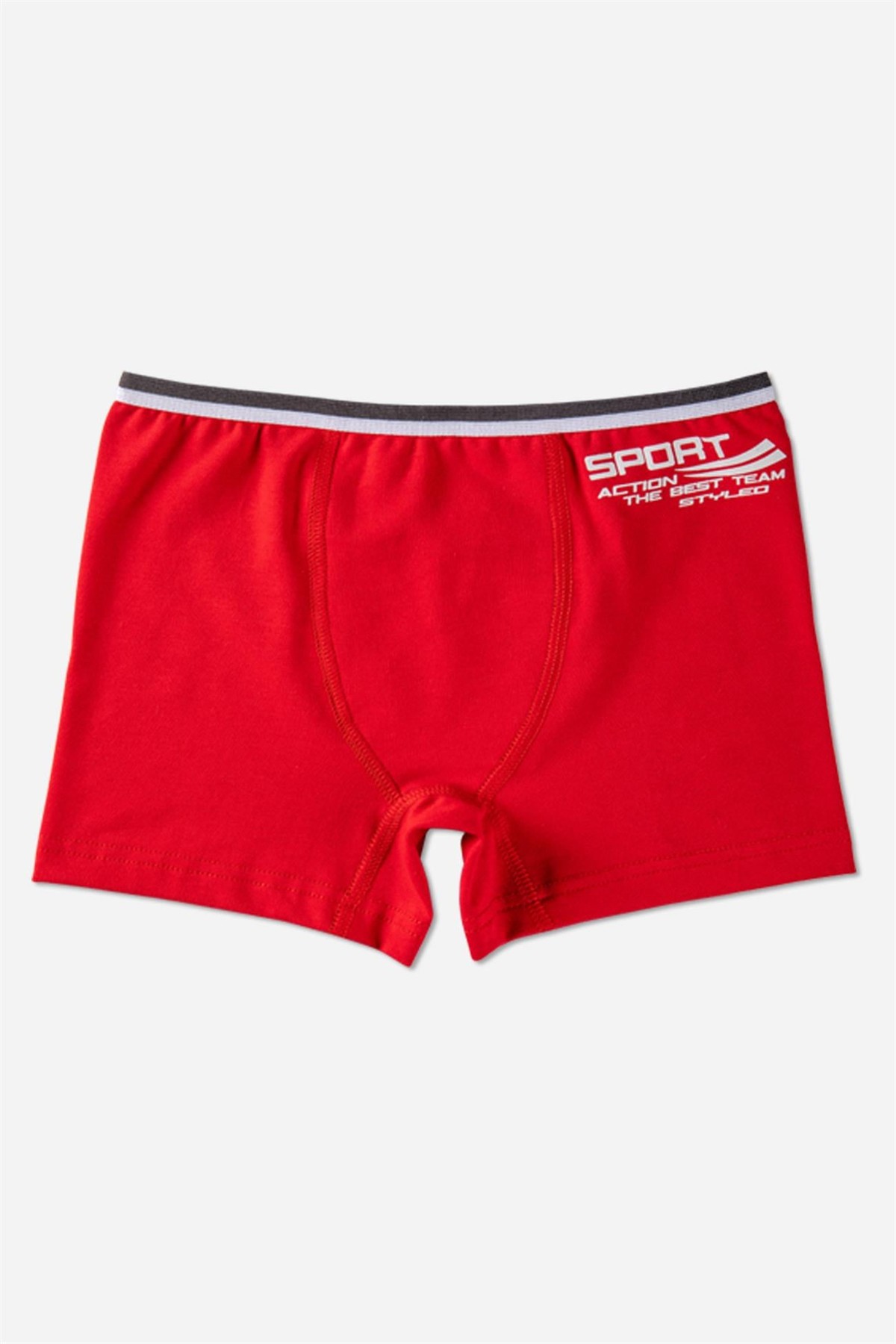 Erkek Çocuk Pamuklu Düz Rahat Kesim Likralı Boxer 6'lı Paket 3372 Renkli
