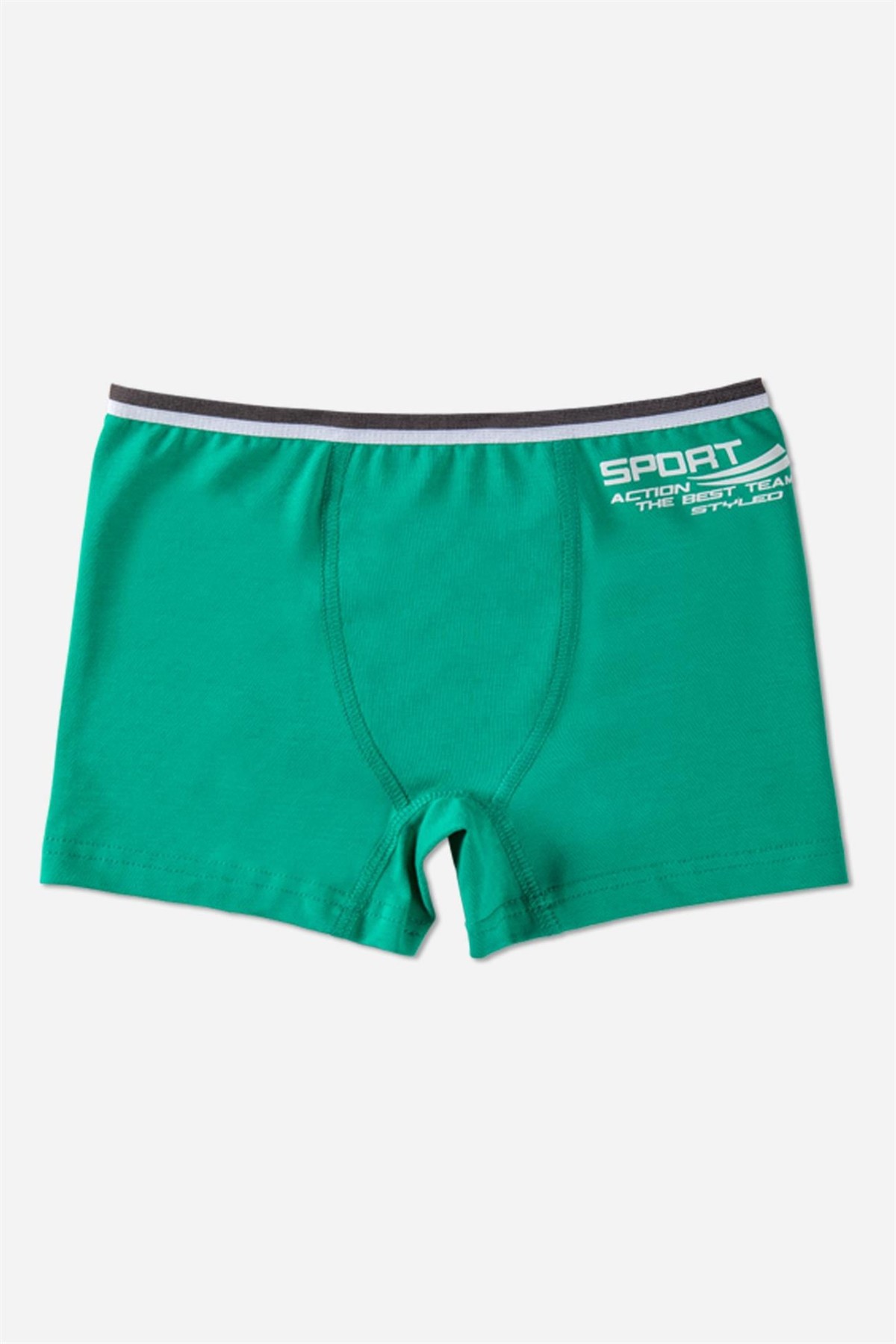 Erkek Çocuk Pamuklu Düz Rahat Kesim Likralı Boxer 6'lı Paket 3372 Renkli