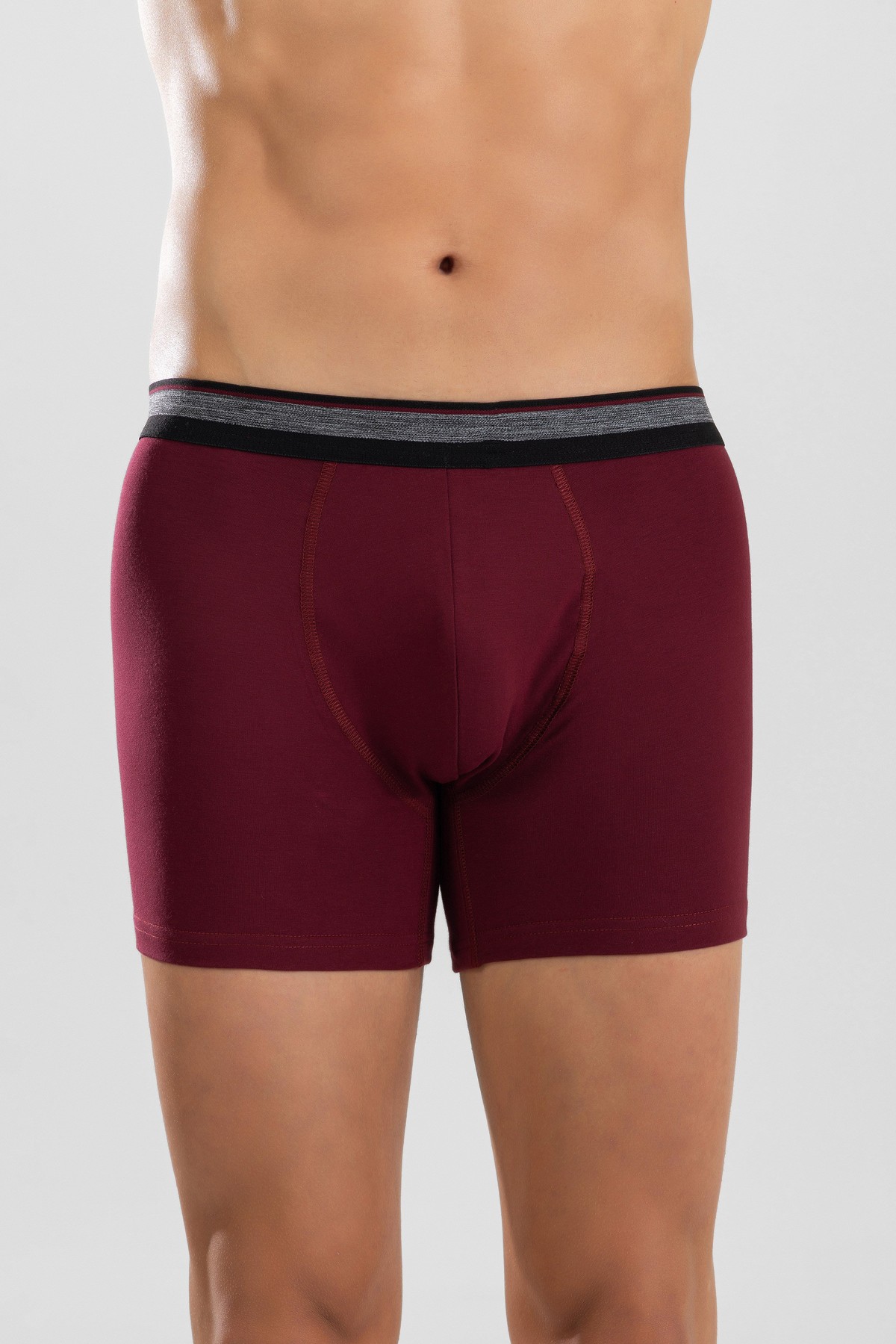 Erkek Compact Pamuklu Düz Boxer 1428 Bordo