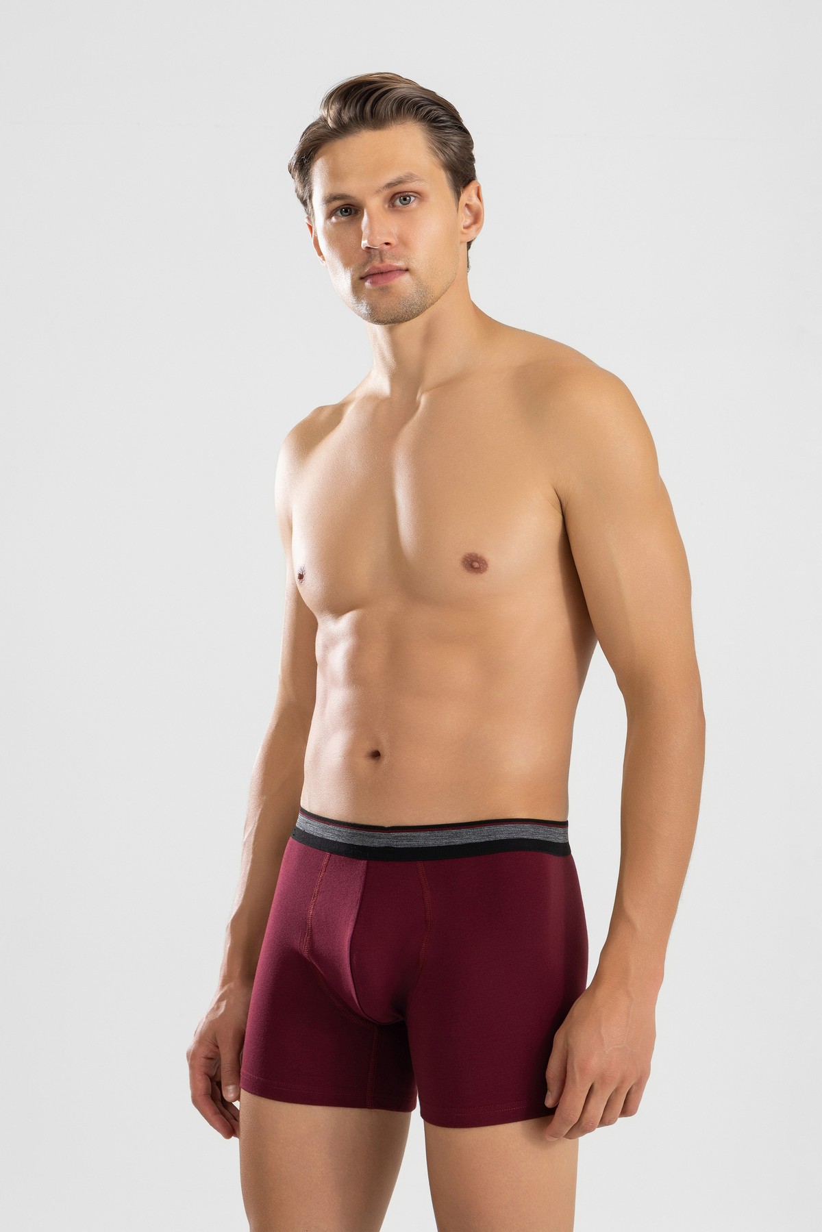 Erkek Compact Pamuklu Düz Boxer 1428 Bordo