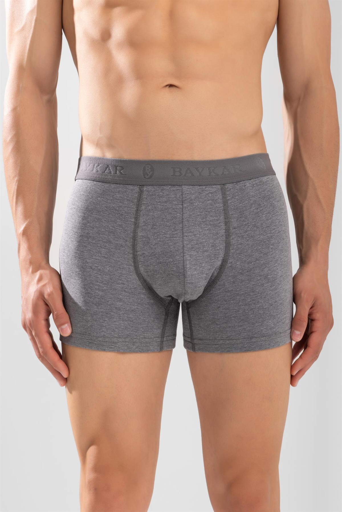 Erkek Compact Pamuklu Düz Boxer 3'lü Paket Füme