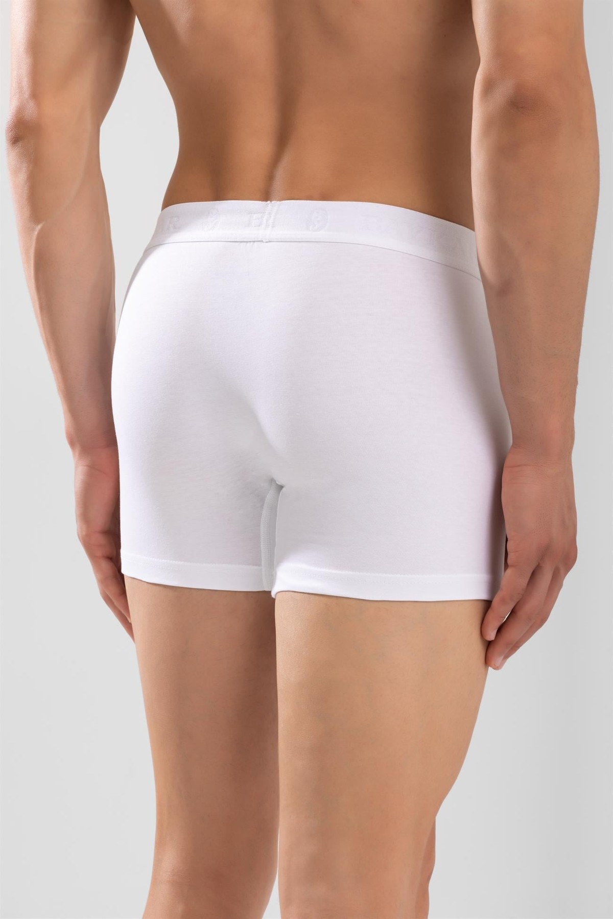 Erkek Compact Pamuklu Düz Boxer Beyaz