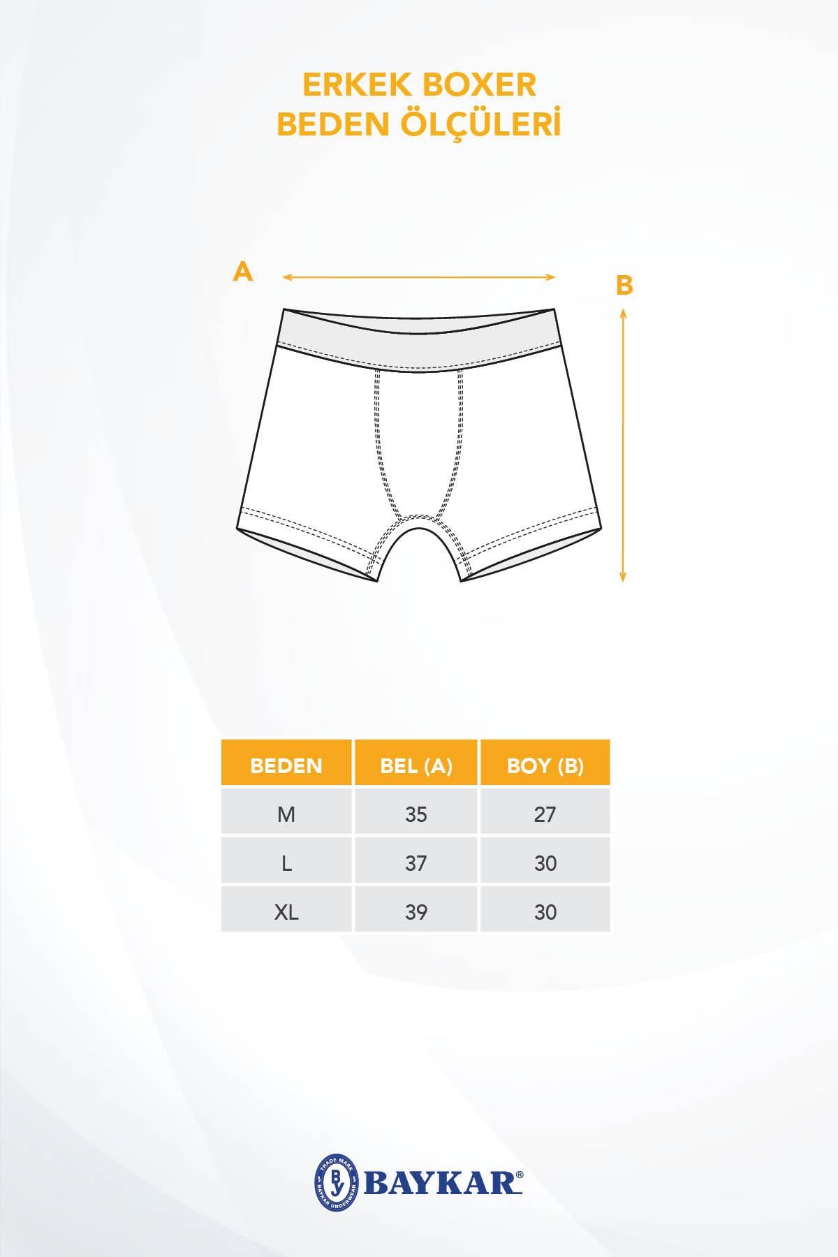 Erkek Desenli Likralı Pamuklu Compact Boxer 1995 Siyah