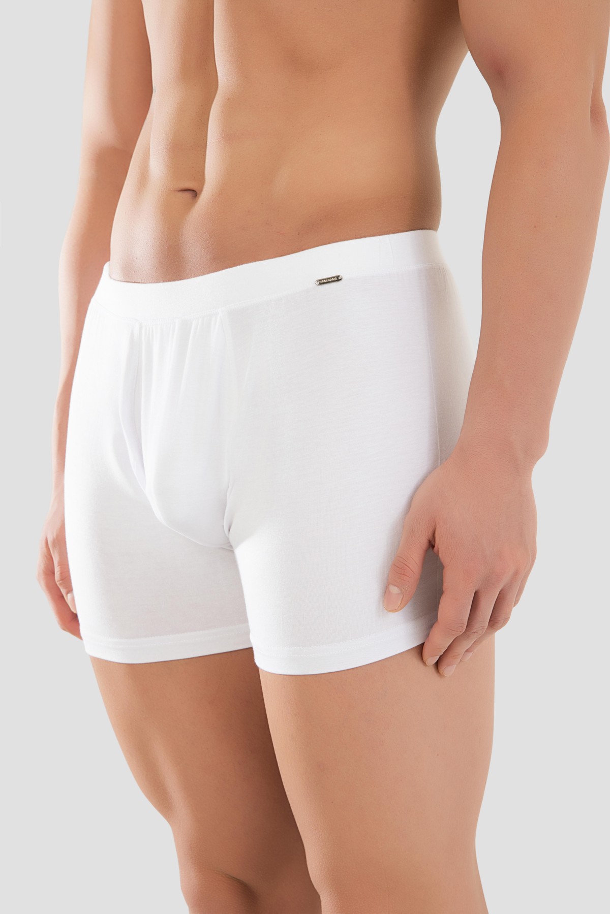 Erkek Mikro Modal Elestan Basic Boxer 1402 Beyaz