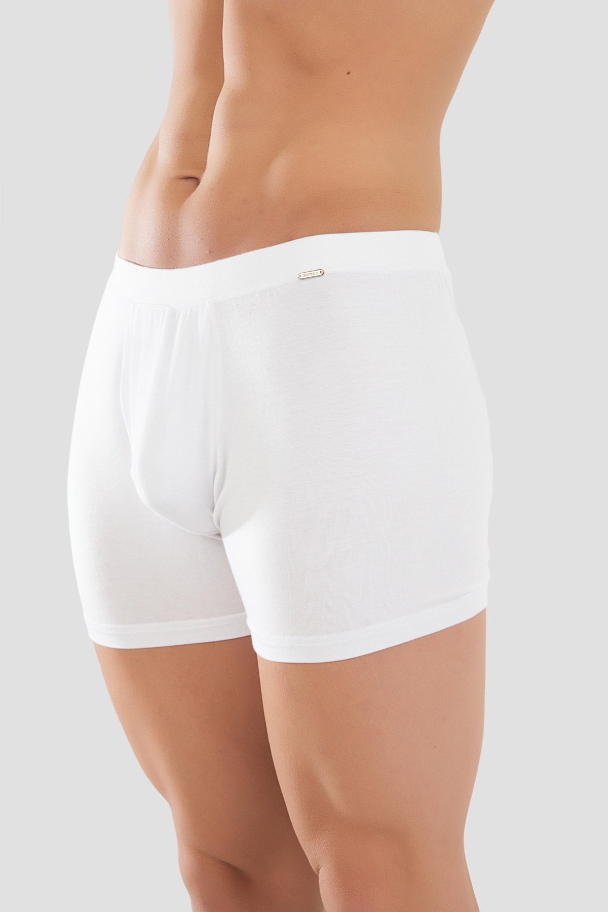 Erkek Mikro Modal Elestan Basic Boxer 1402 Beyaz