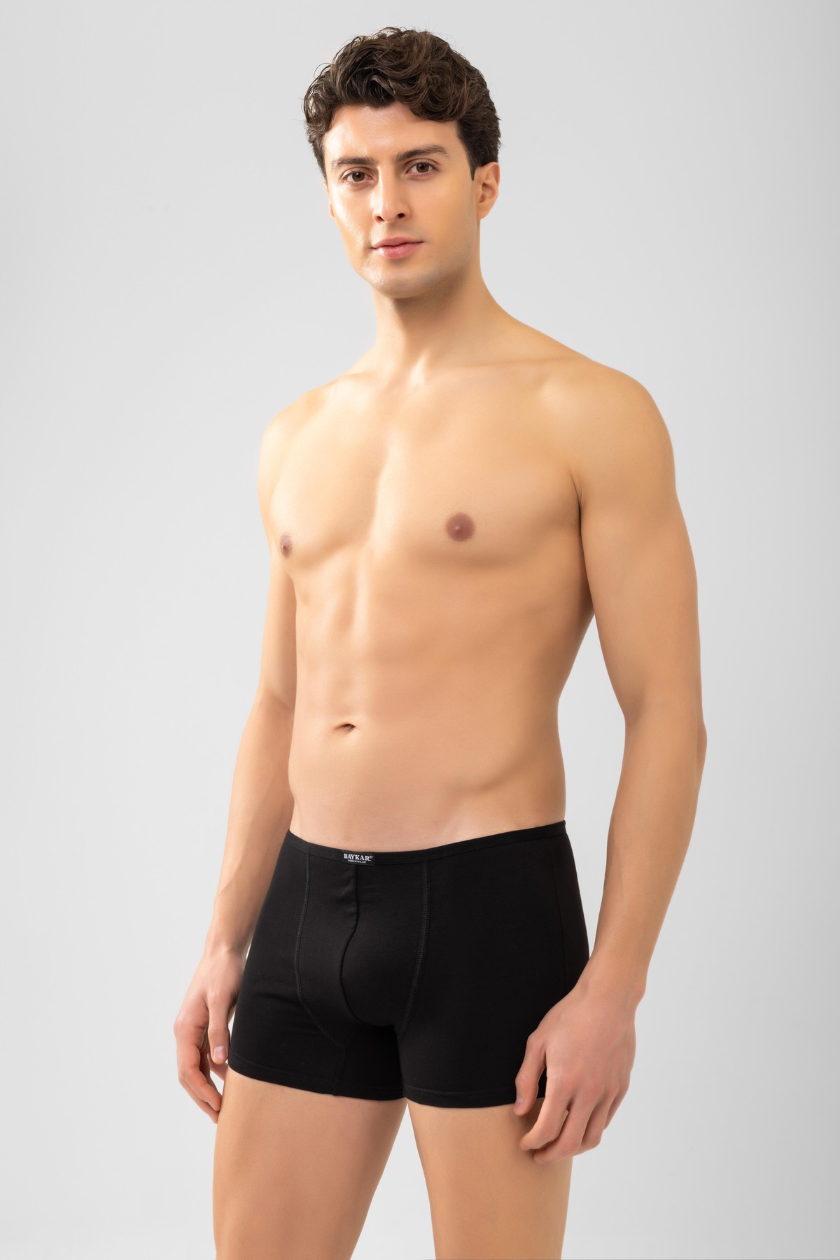 Erkek Modal Likralı Düz Boxer 1113 Siyah