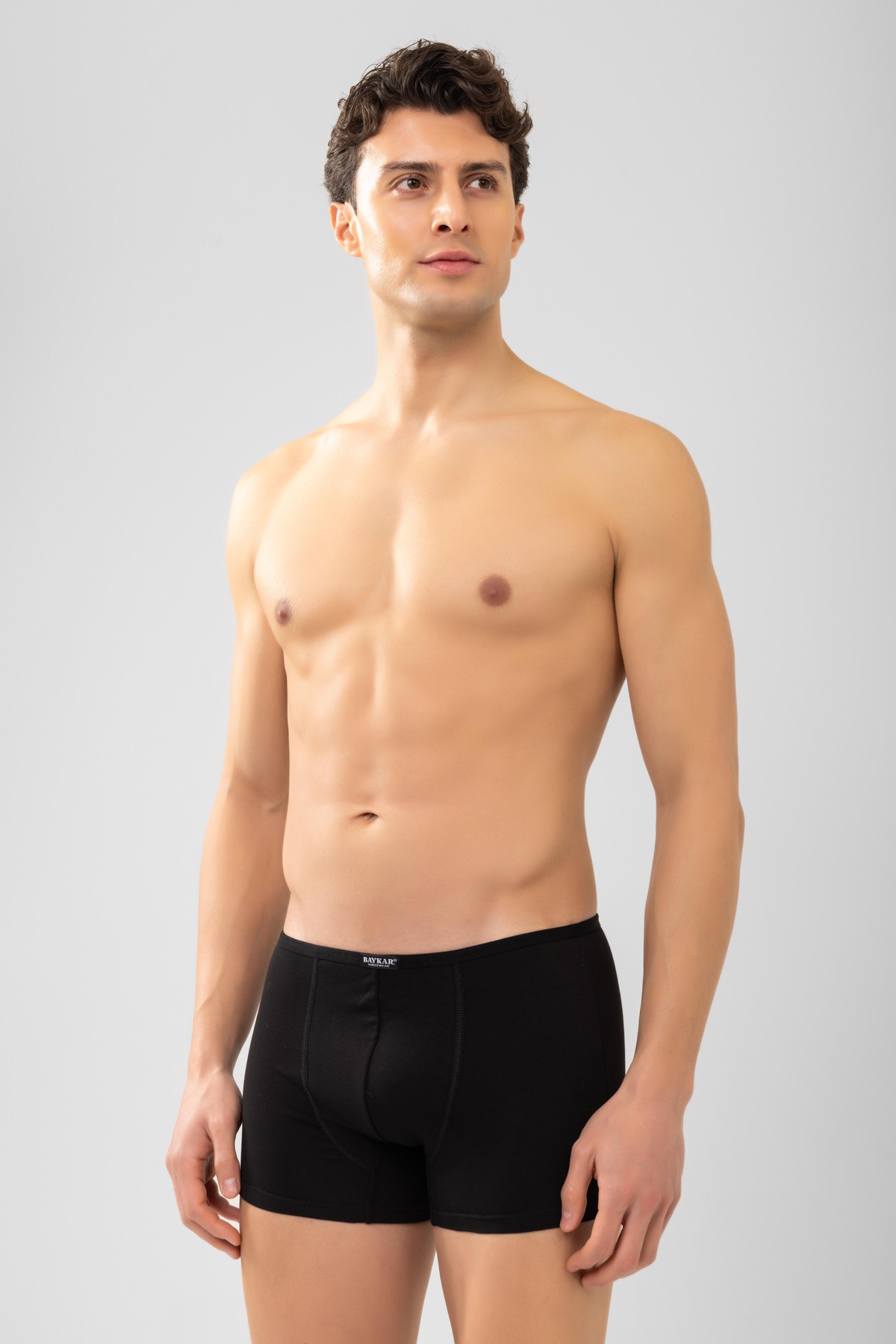 Erkek Modal Likralı Düz Boxer 1113 Siyah