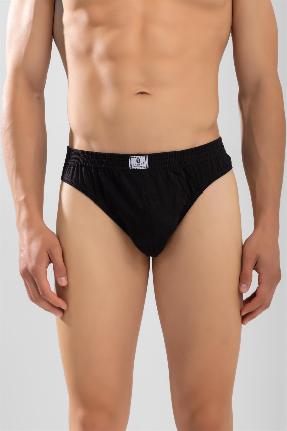 Erkek Pamuklu Beli Lastikli Düz Slip Külot Siyah